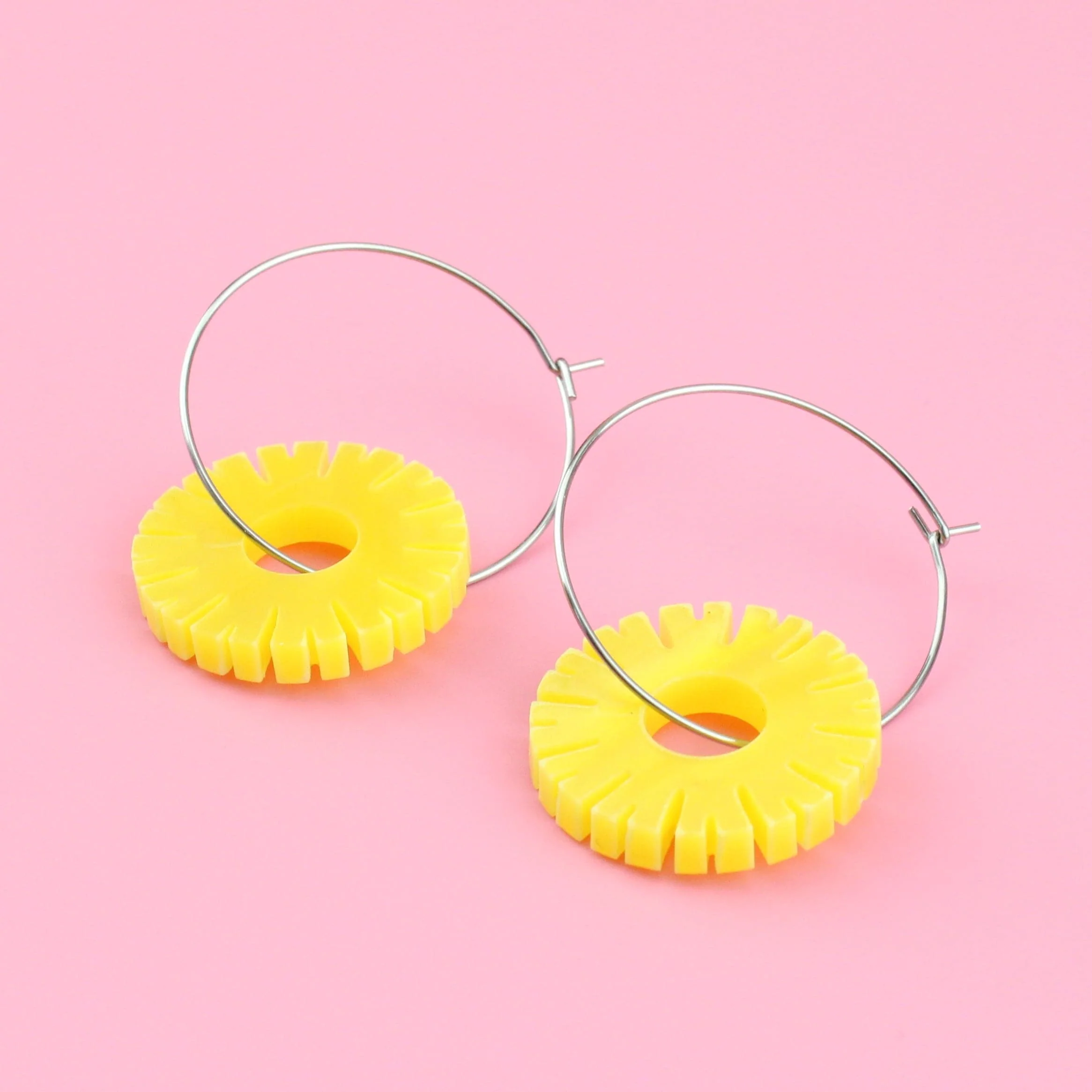 Pineapple Ring Hoop Earrings - Image 3