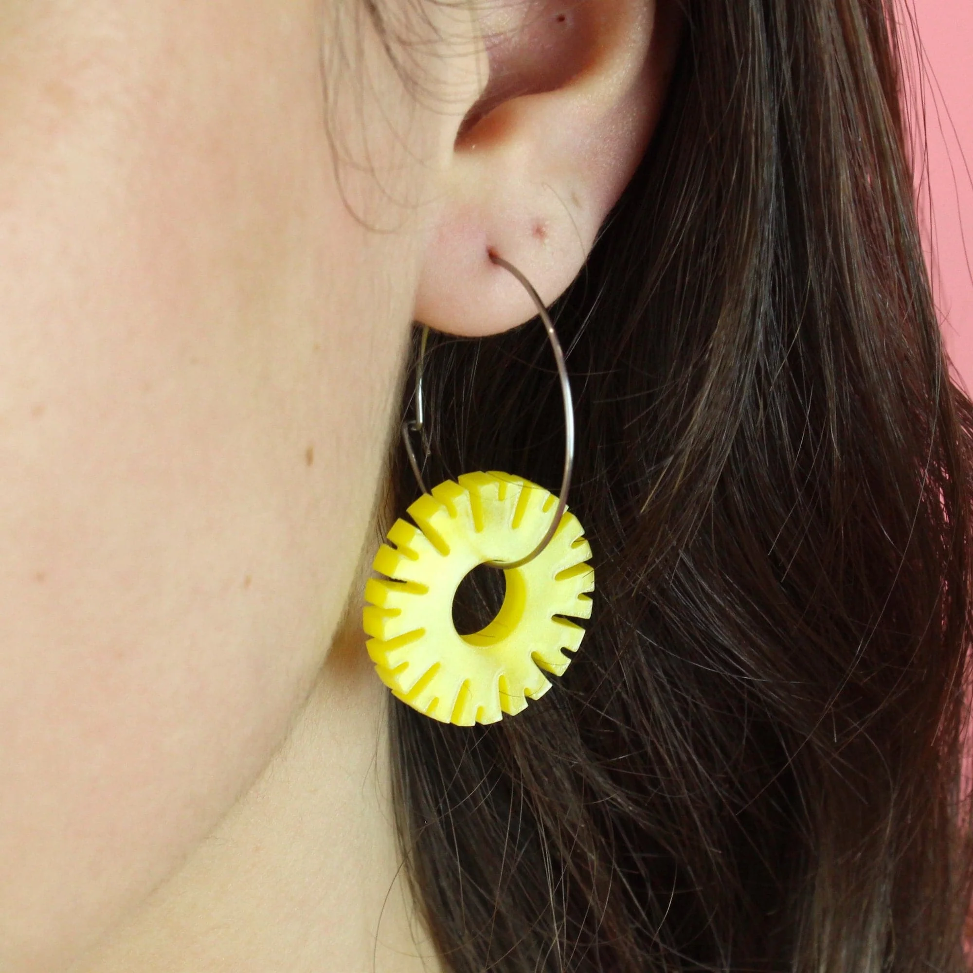 Pineapple Ring Hoop Earrings - Image 4