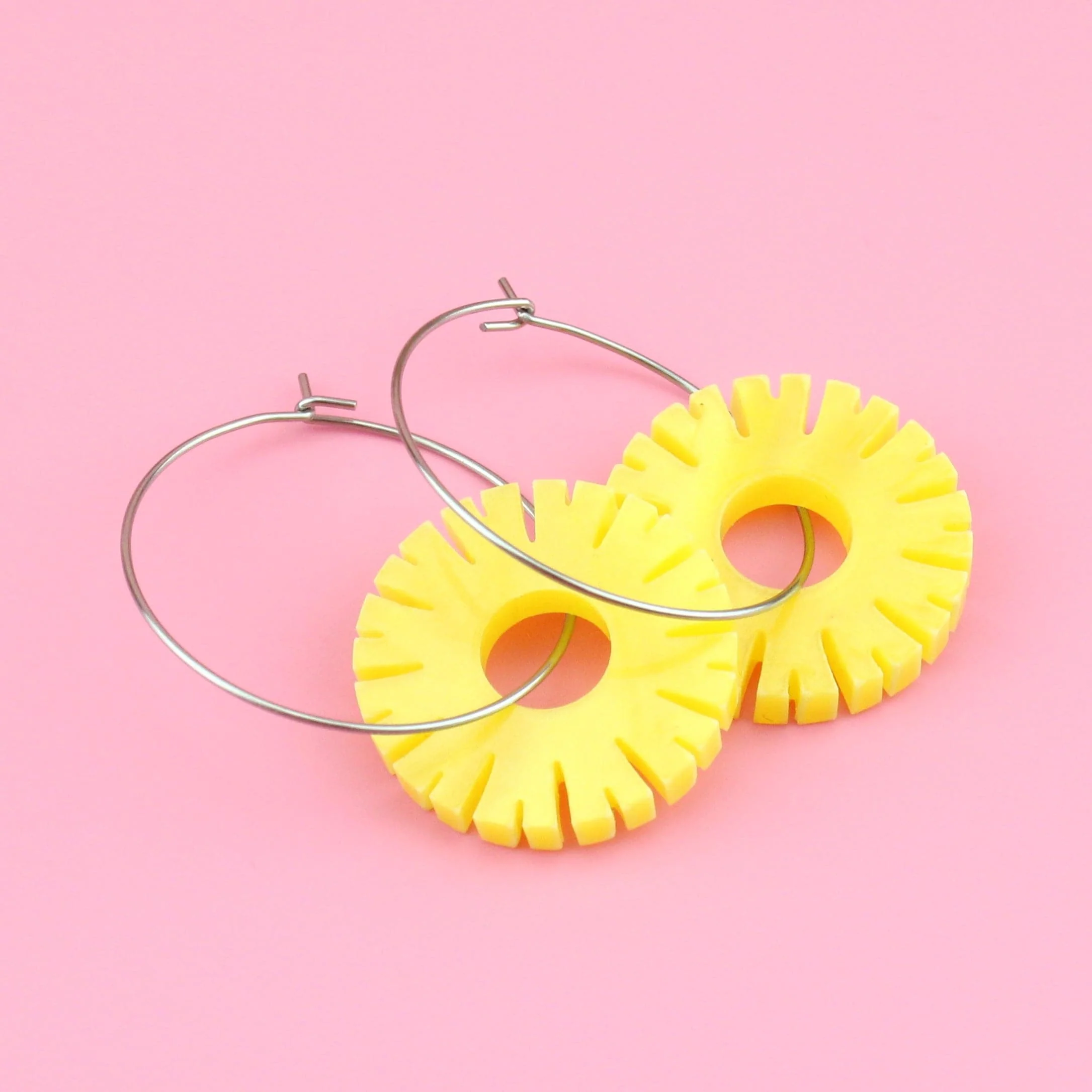 Pineapple Ring Hoop Earrings - Image 5