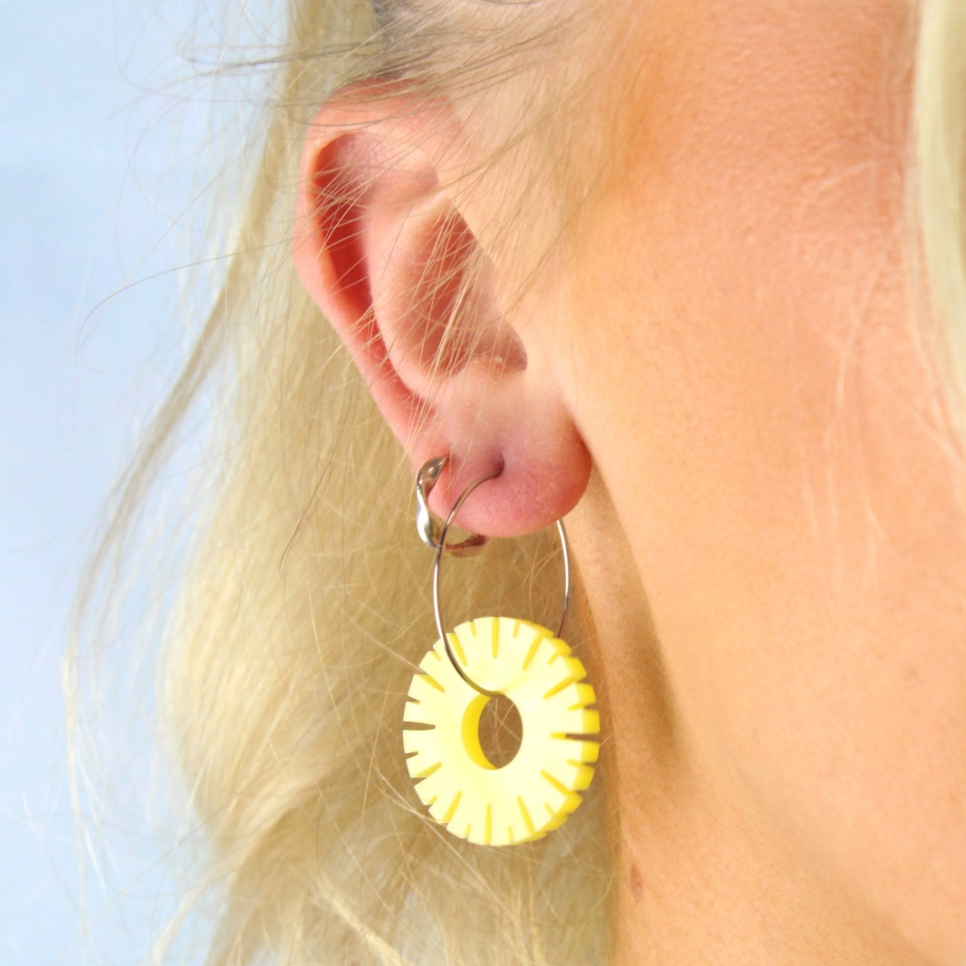 Pineapple Ring Hoop Earrings - Image 7