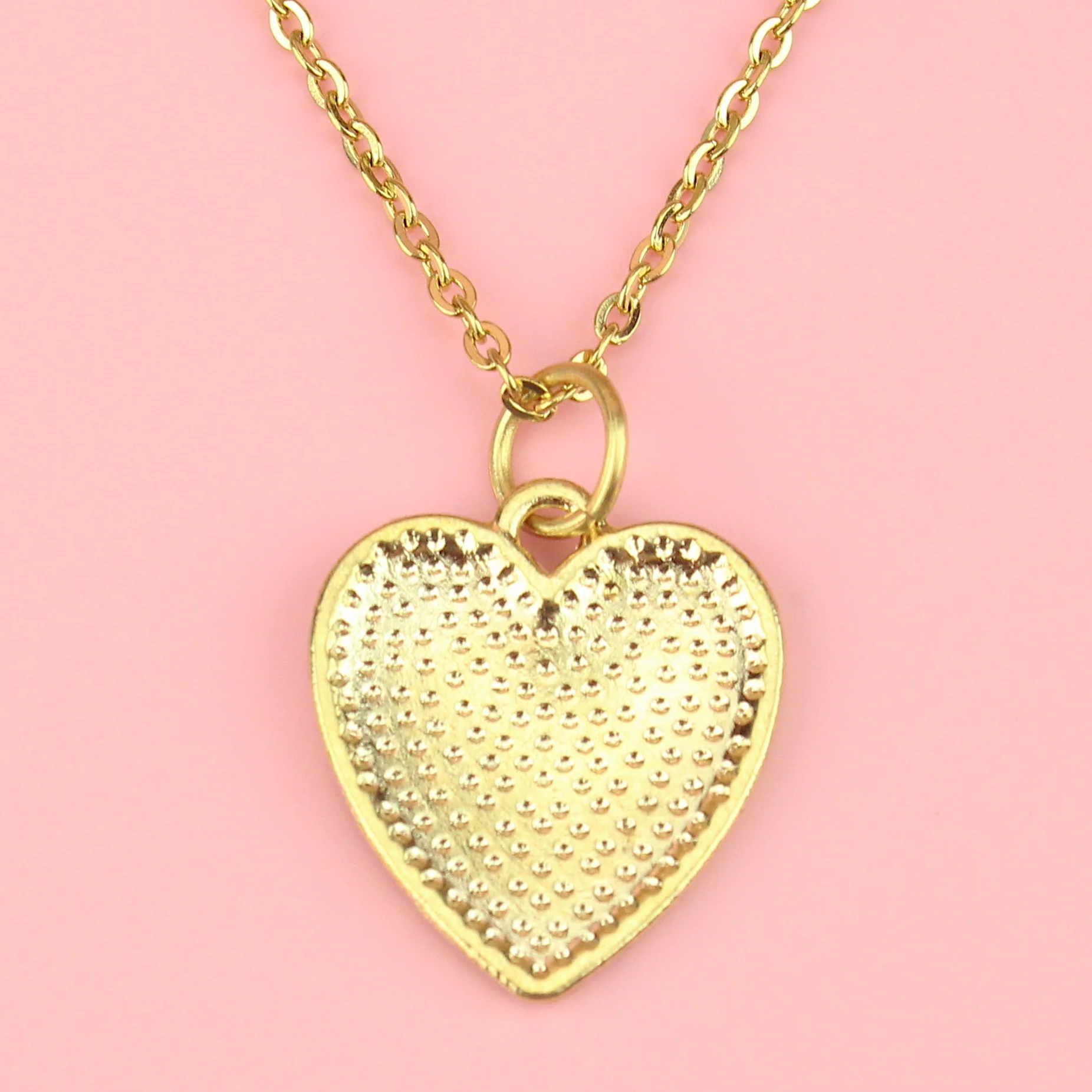 Pink and White Heart Checkerboard Necklace - Image 4