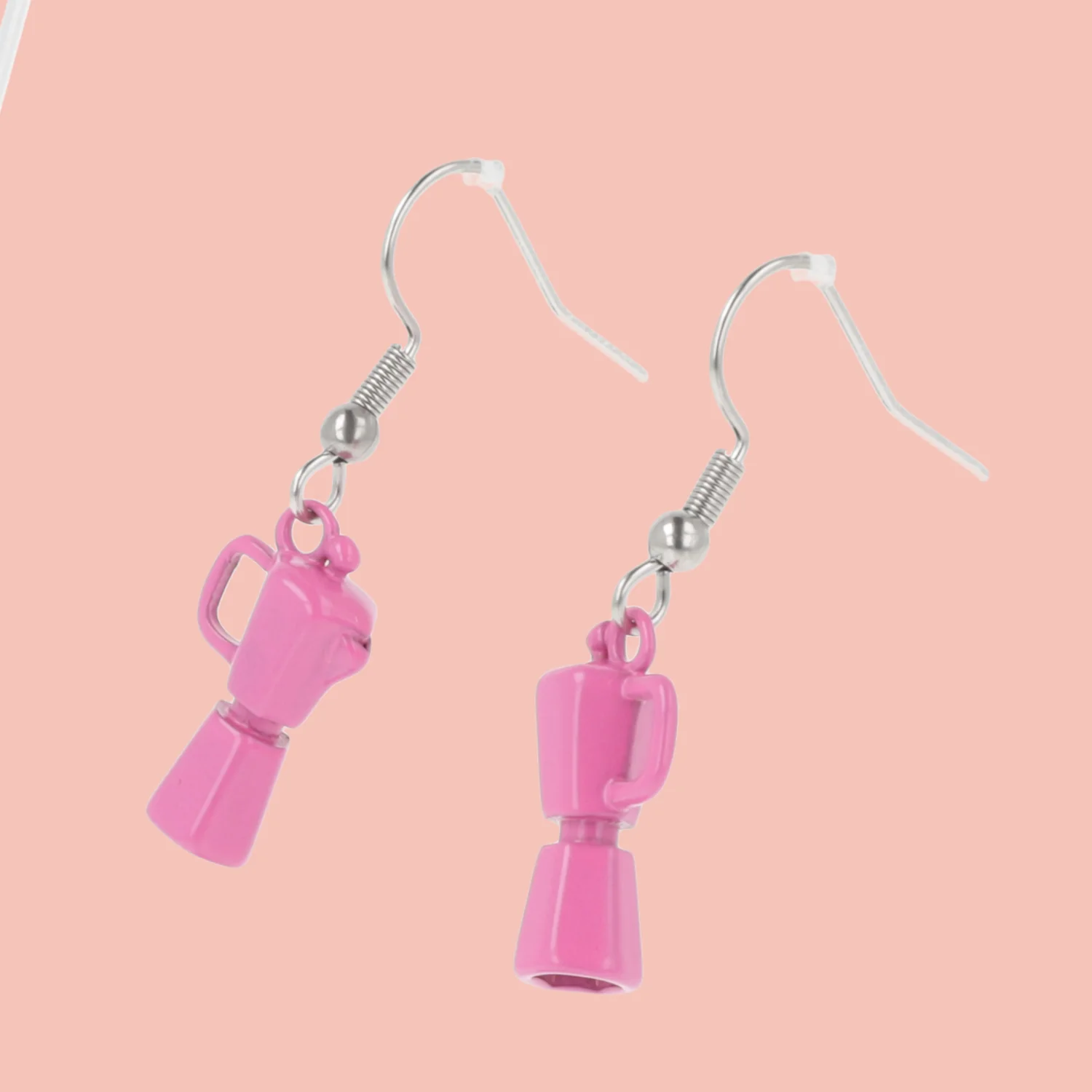 Pink Coffee Pot Earrings - Image 3