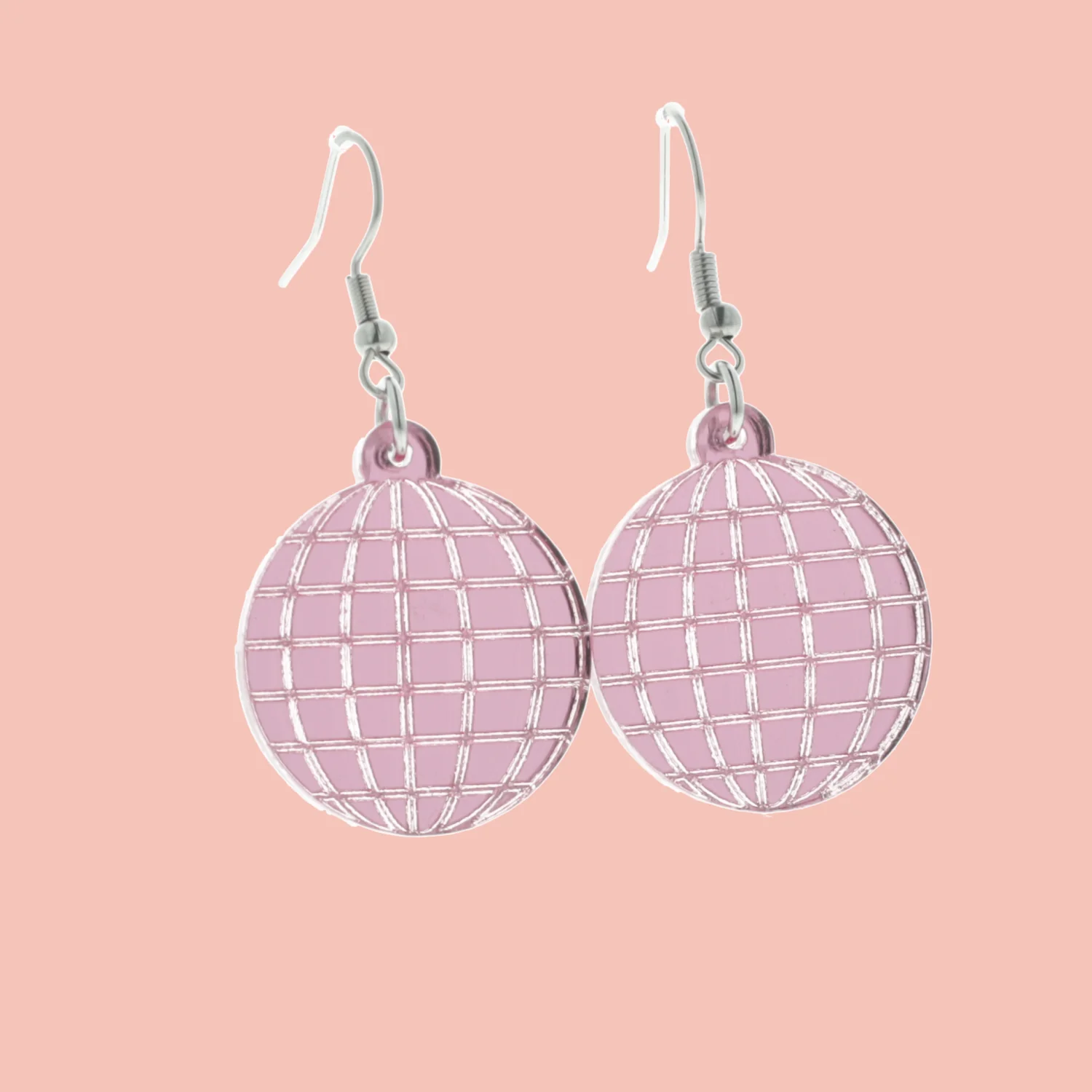 Pink Disco Ball Earrings - Image 2