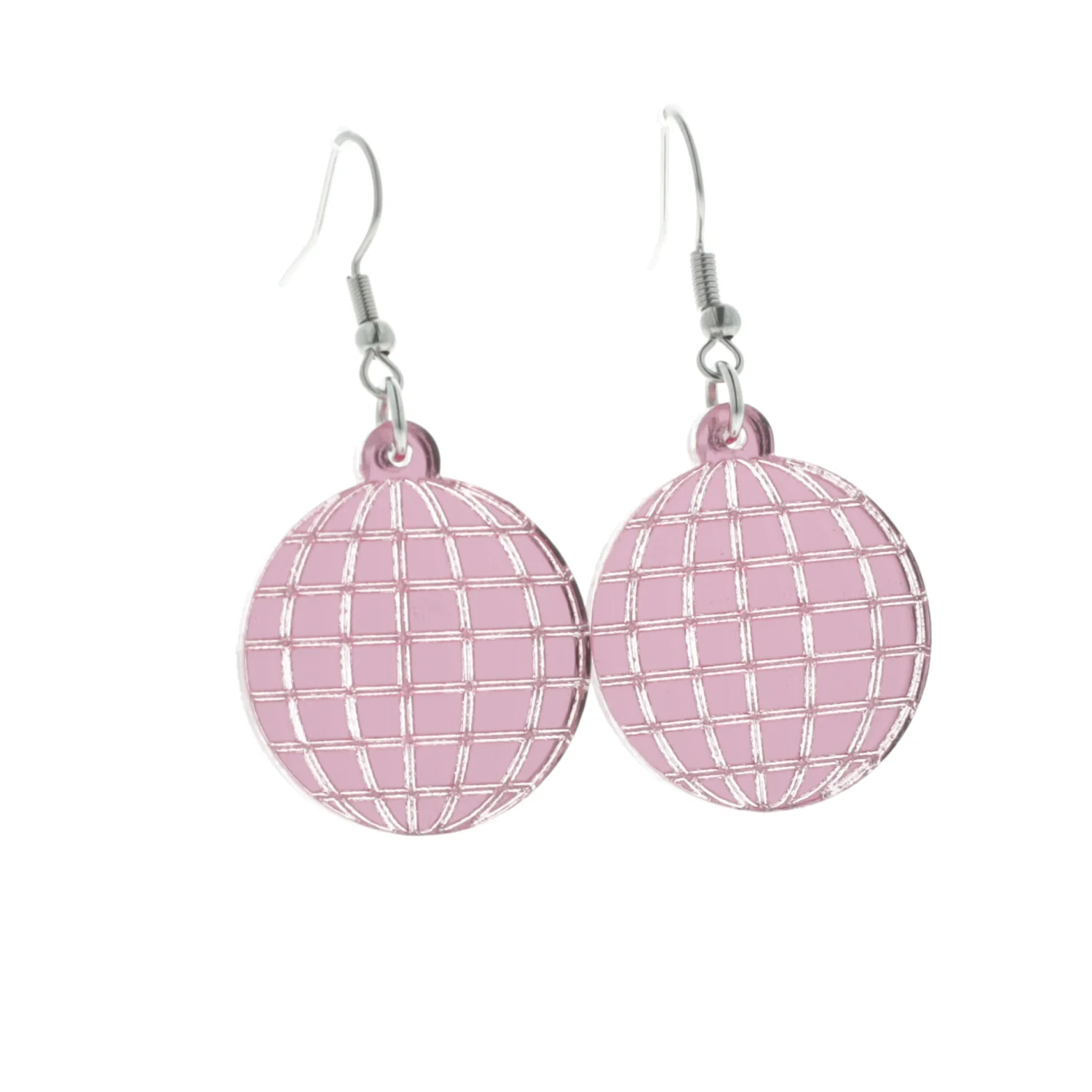 Pink Disco Ball Earrings - Image 3