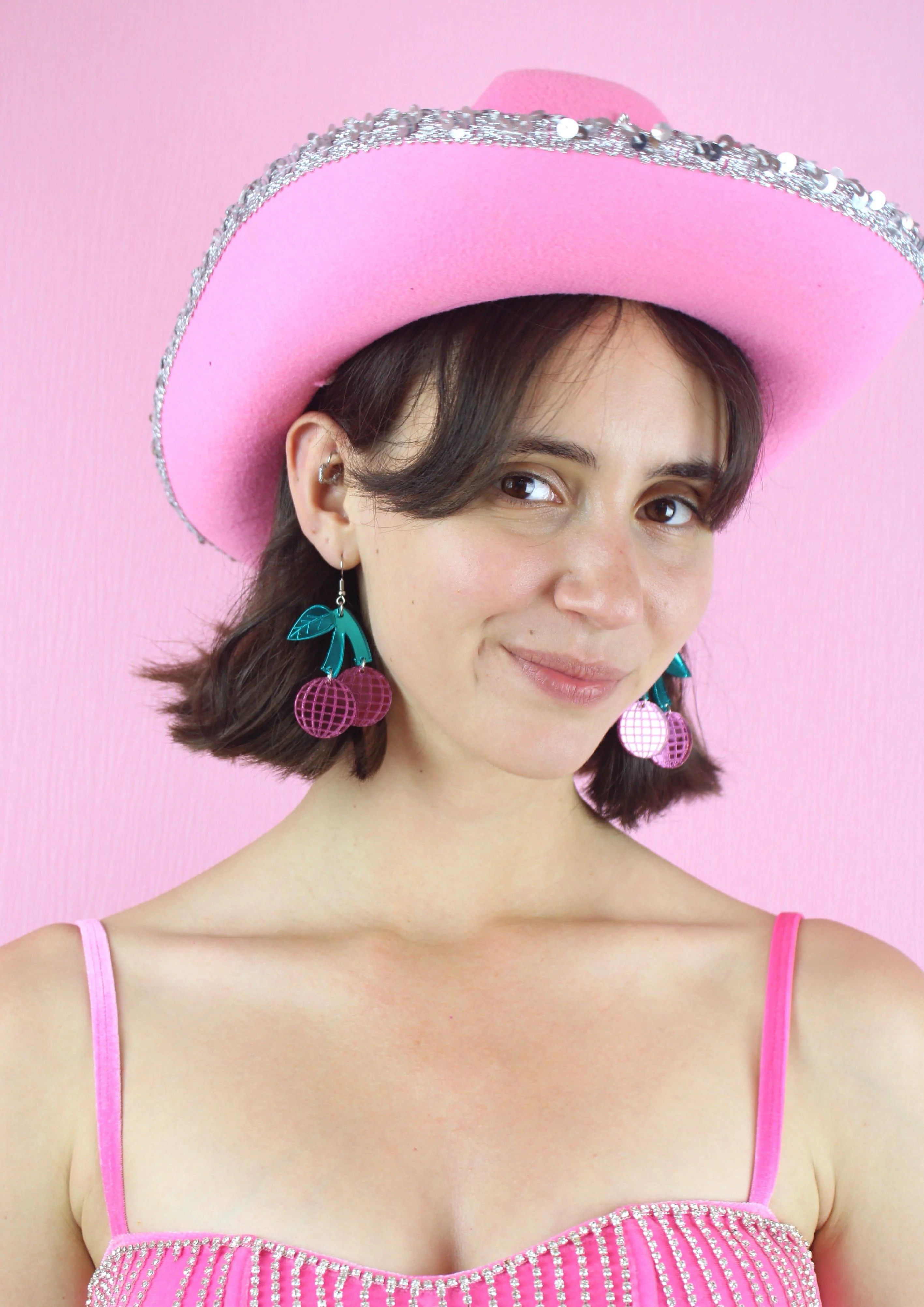 Pink Disco Cherry Earrings - Image 10