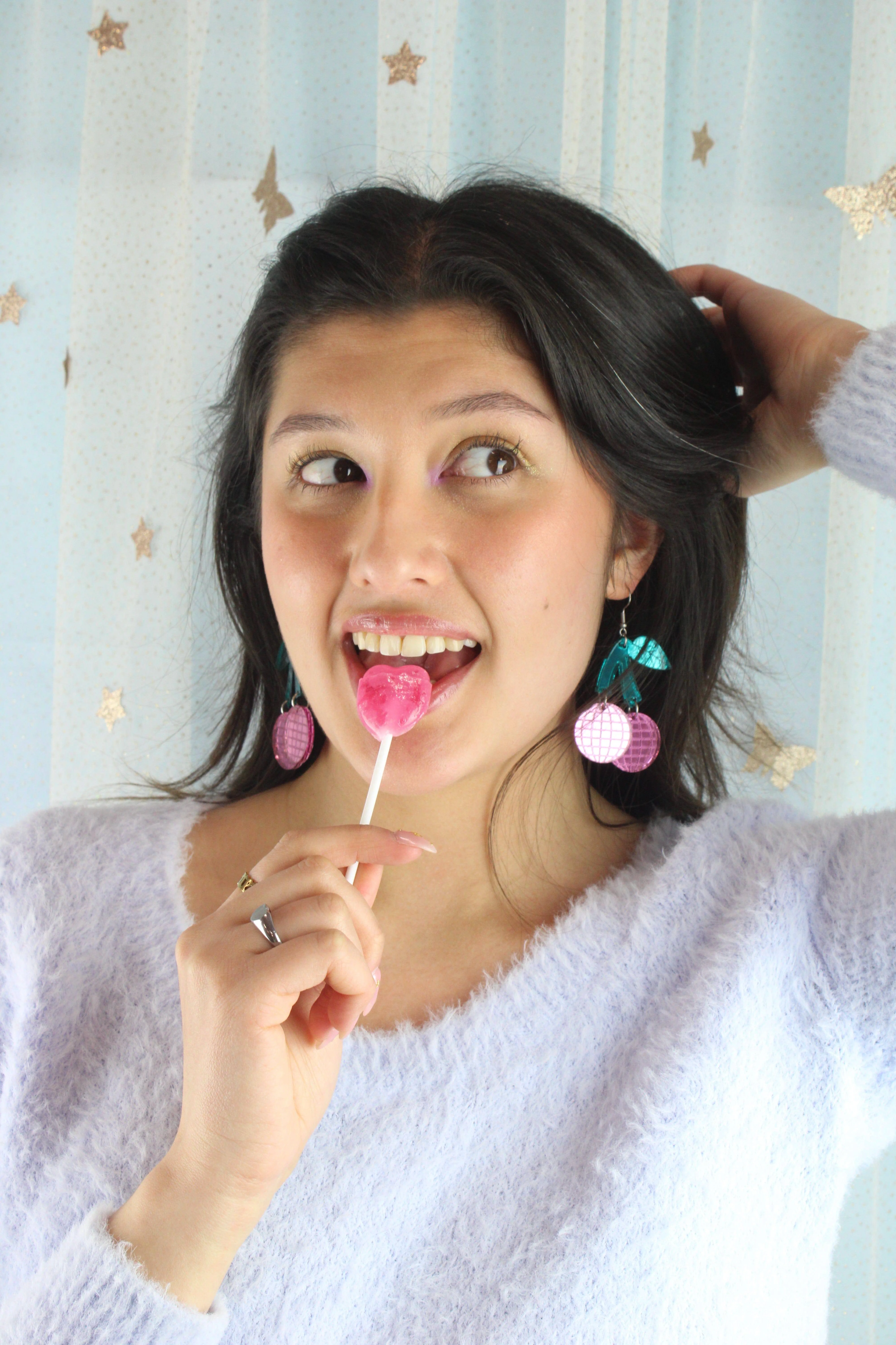 Pink Disco Cherry Earrings - Image 13