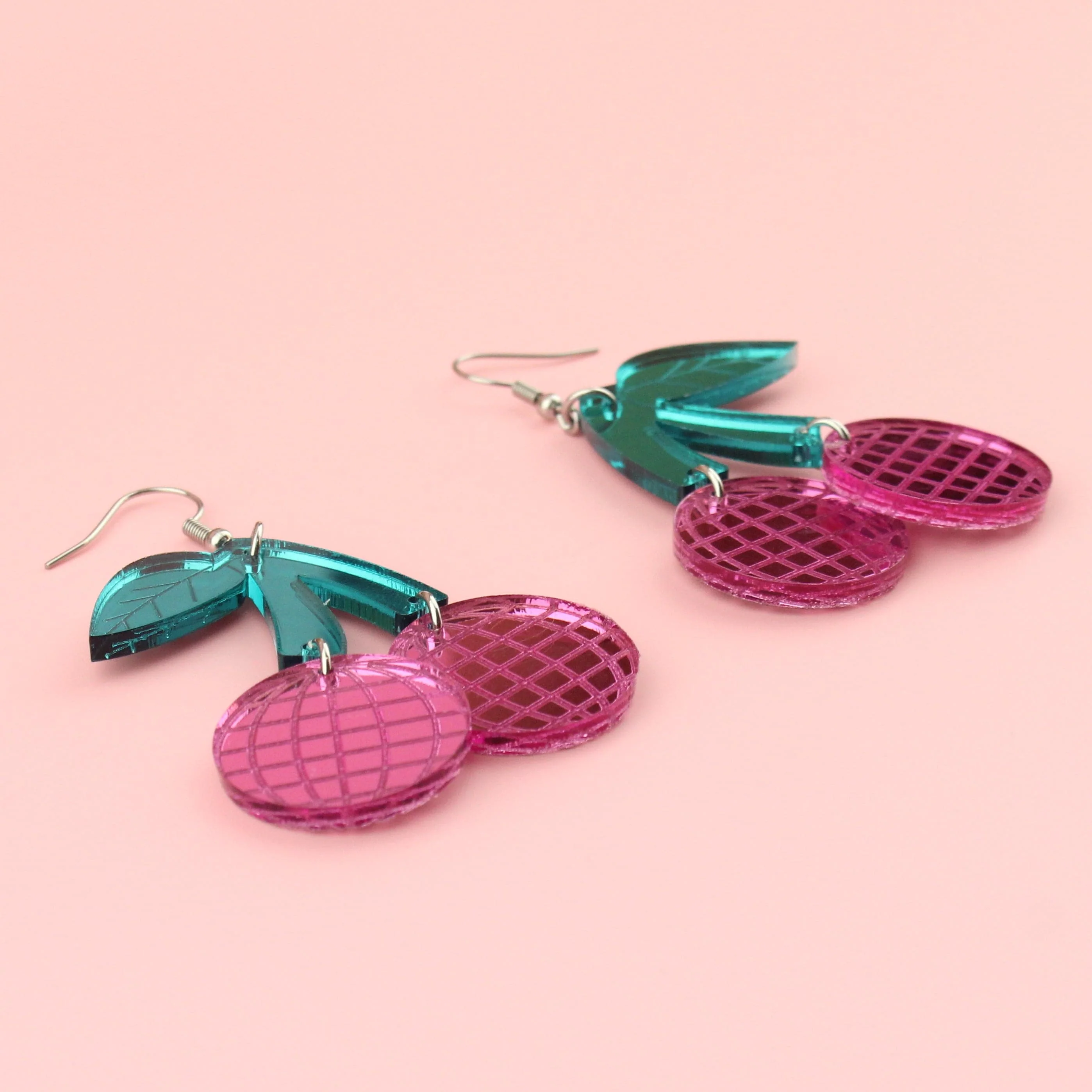 Pink Disco Cherry Earrings - Image 5