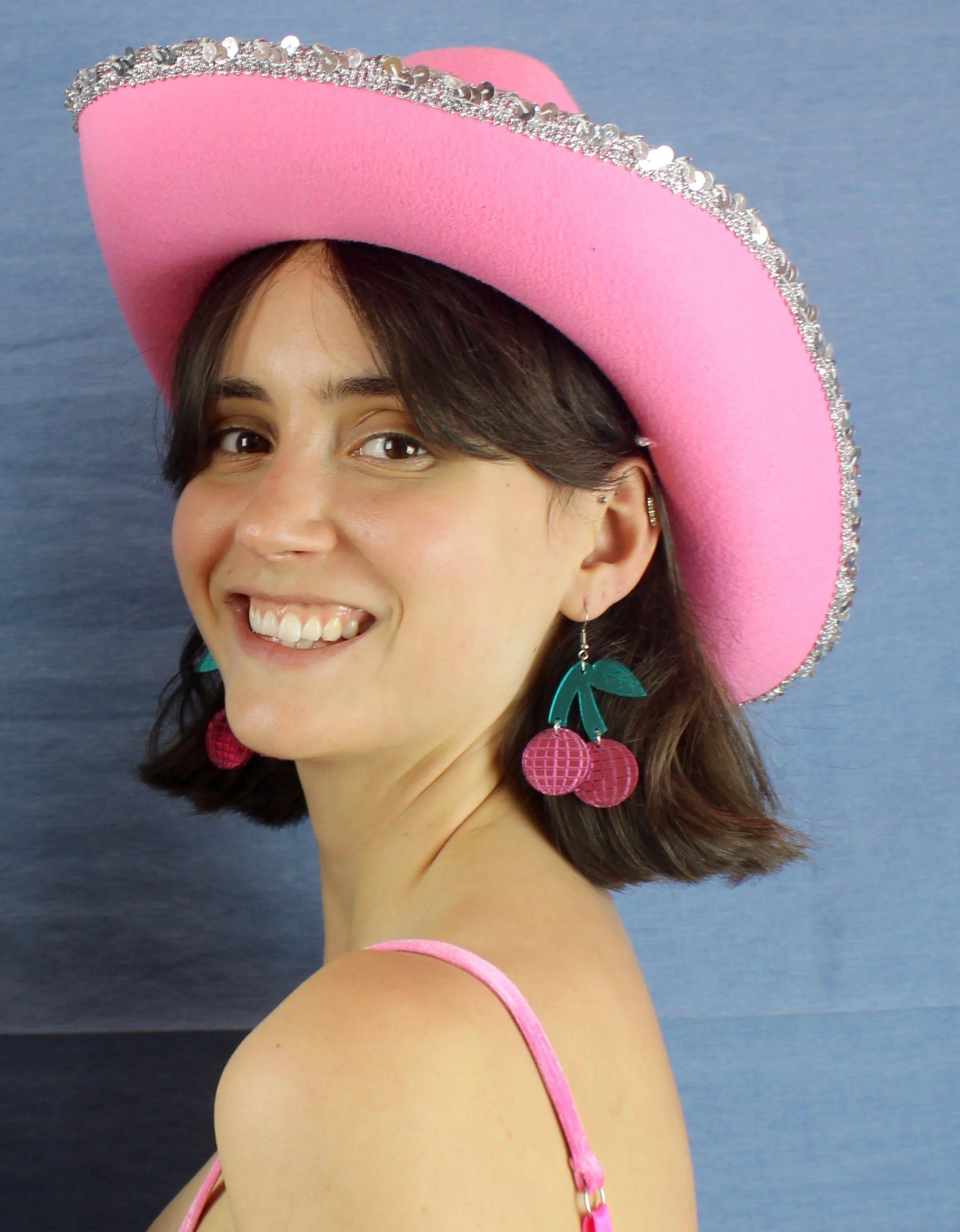 Pink Disco Cherry Earrings - Image 9