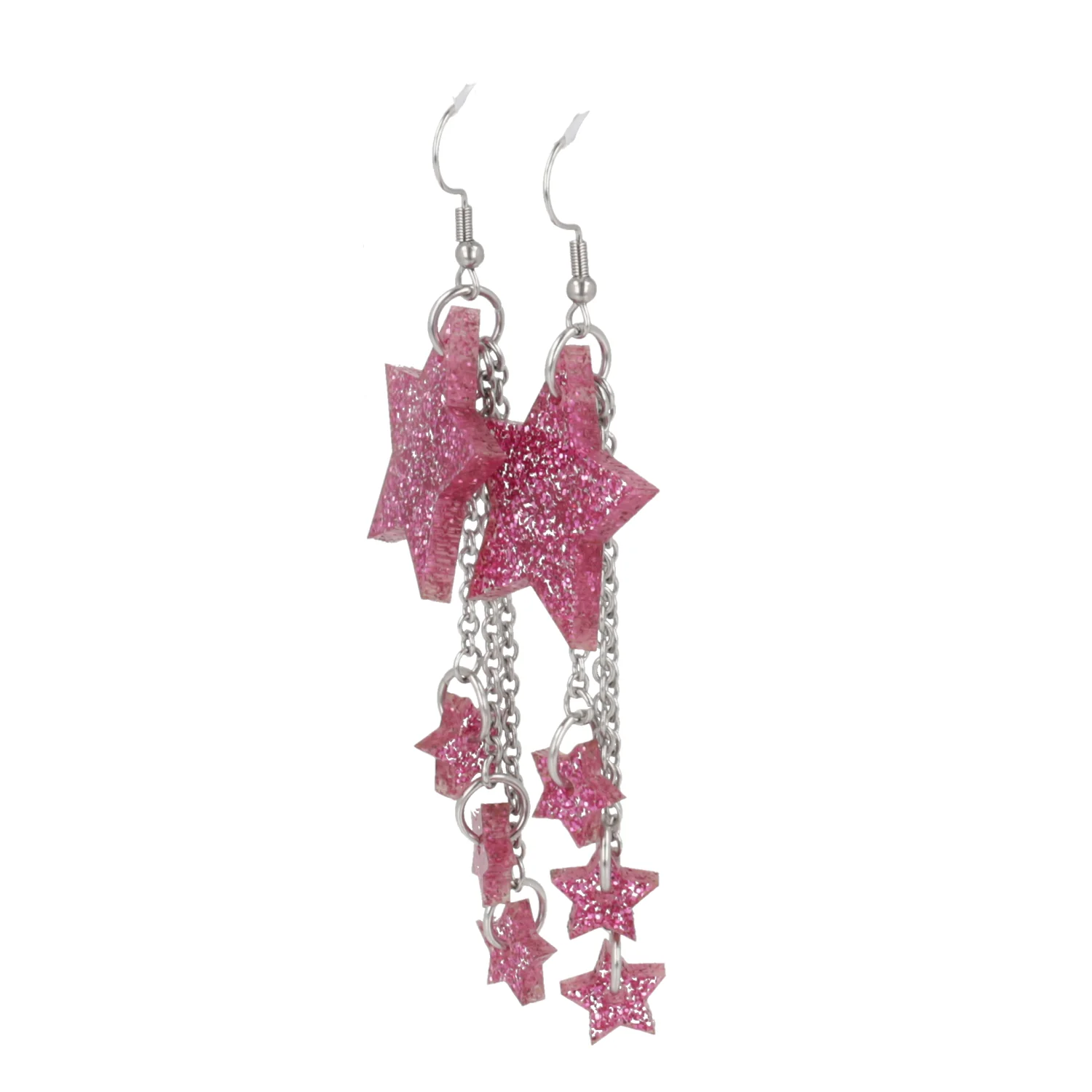 Pink Glitter Shooting Star Earrings - Image 7