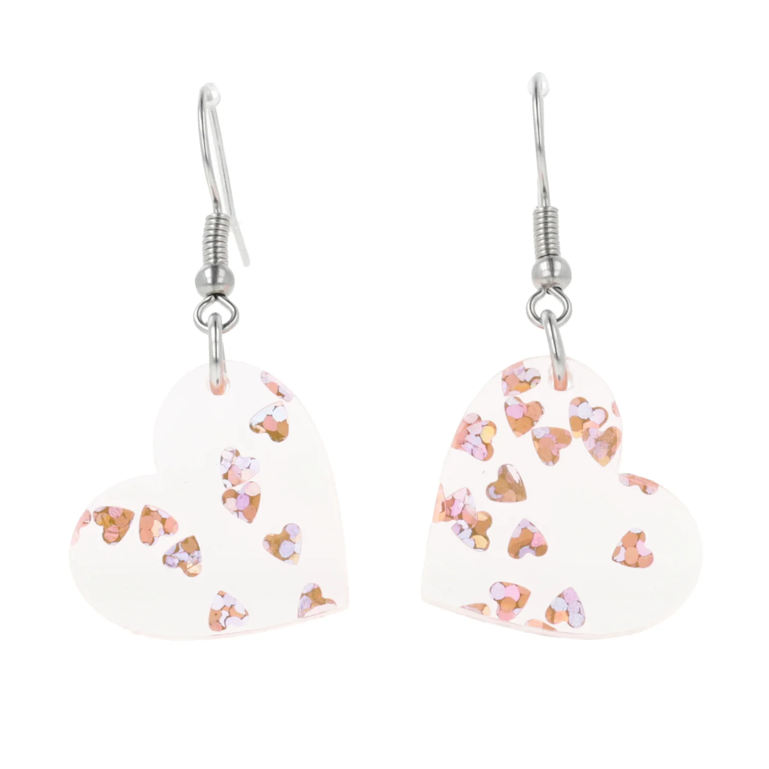 Pink Hearts Confetti Earrings - Image 3