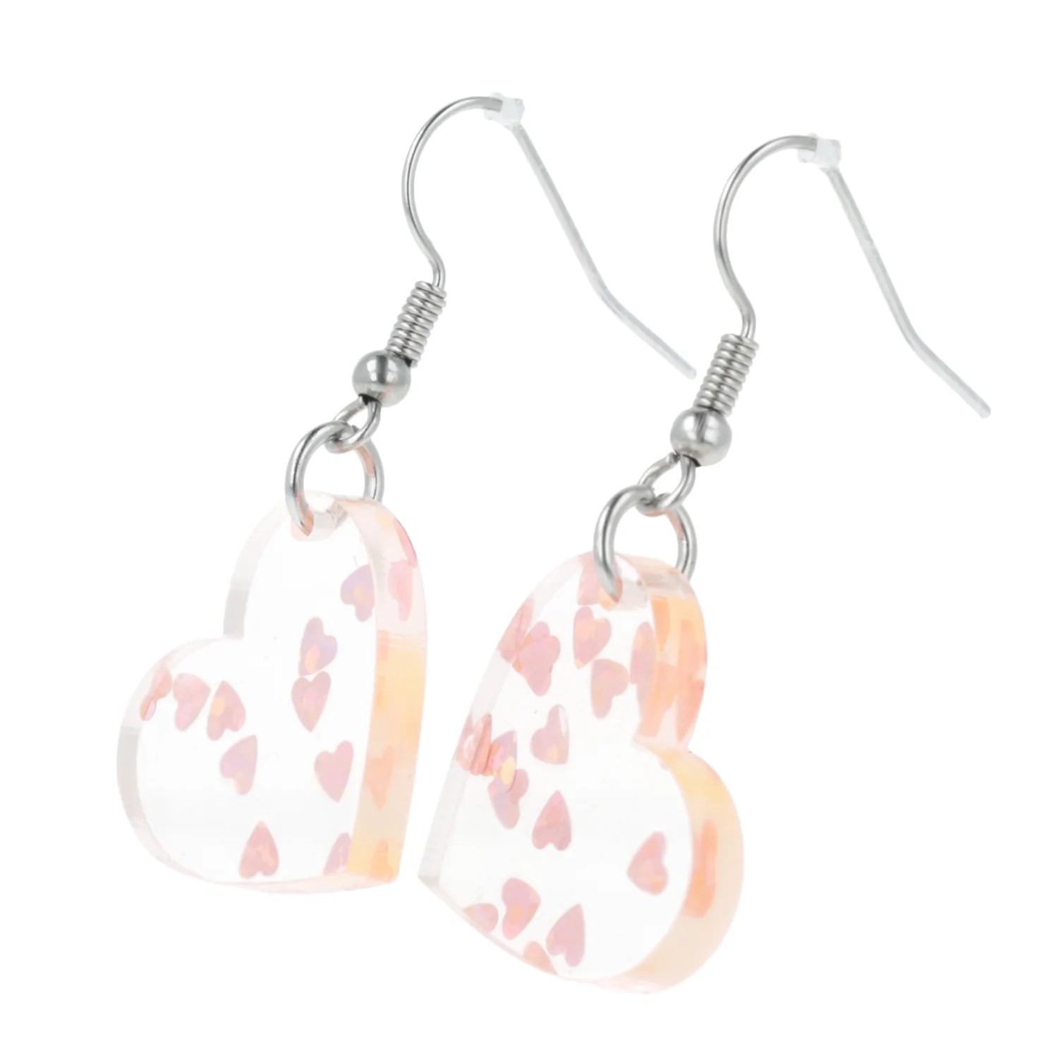 Pink Hearts Confetti Earrings - Image 4