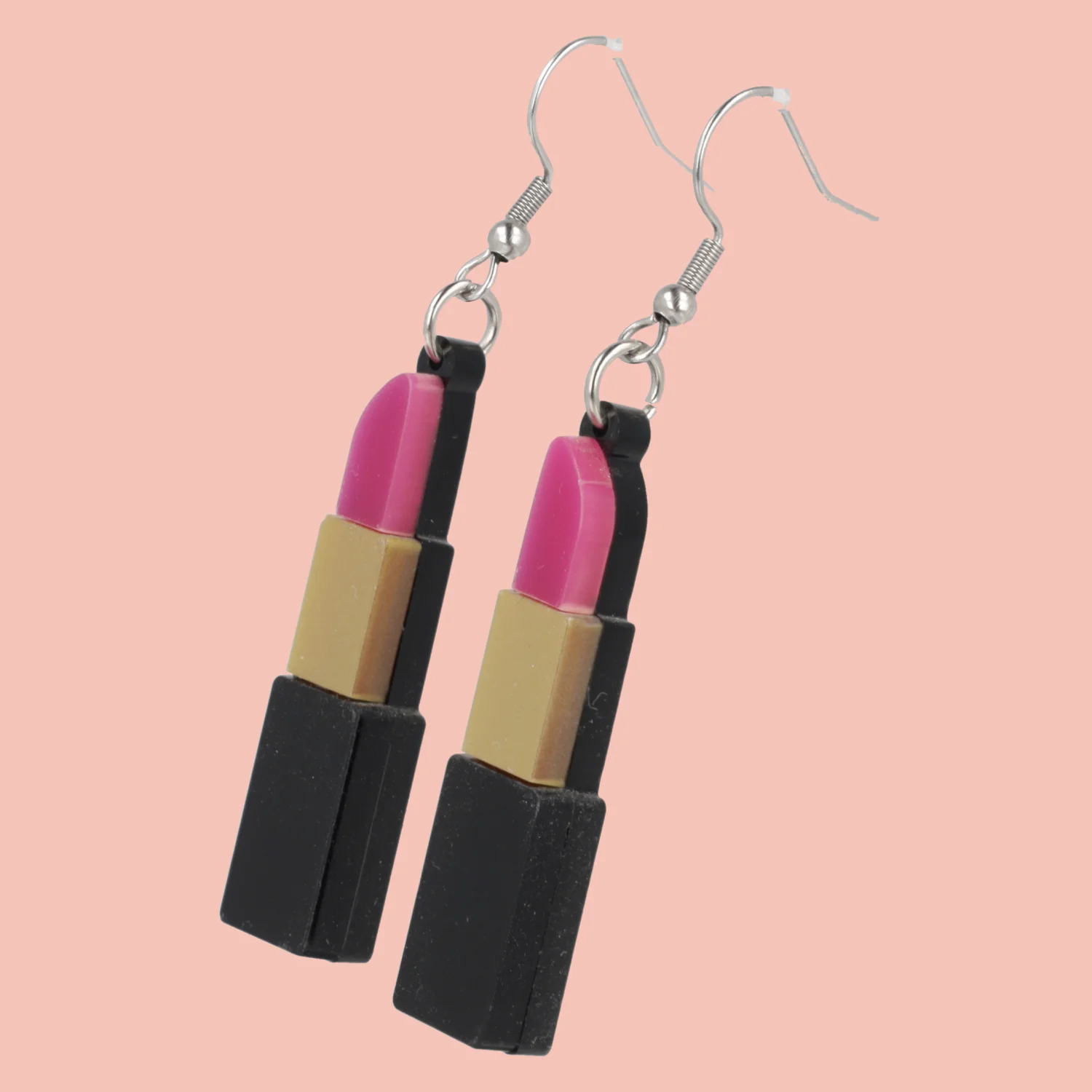 Pink Lipstick Earrings - Image 4