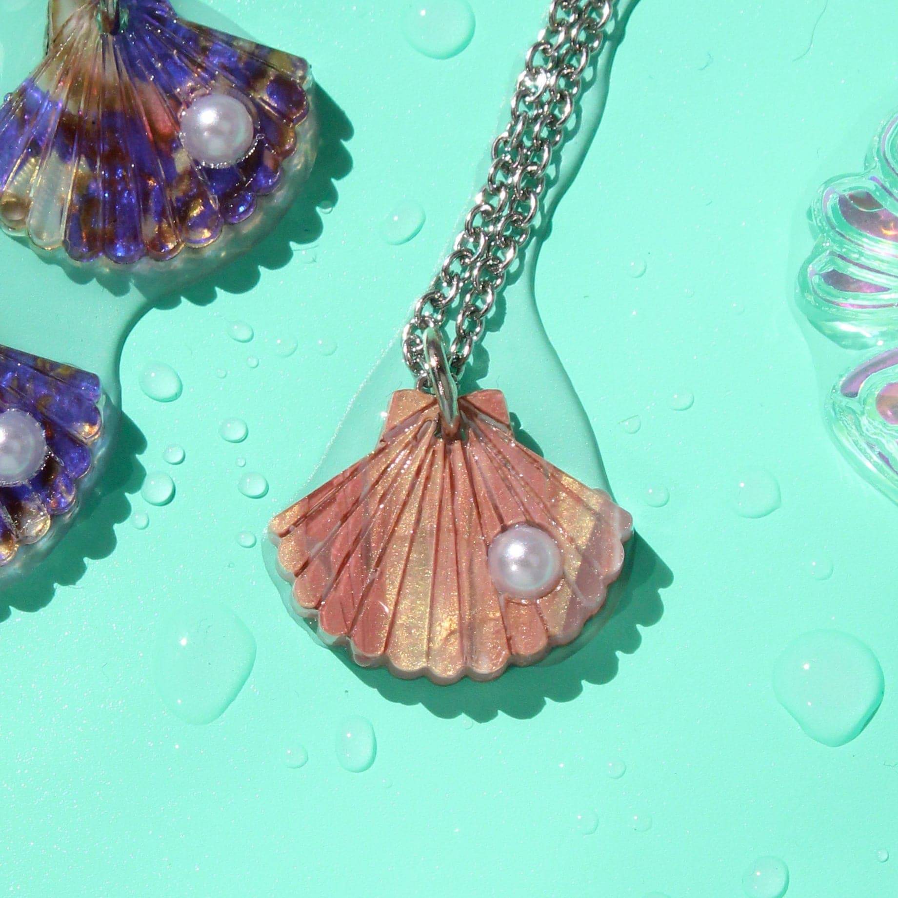 Pink Marble Shell Pendant Necklace - Image 8