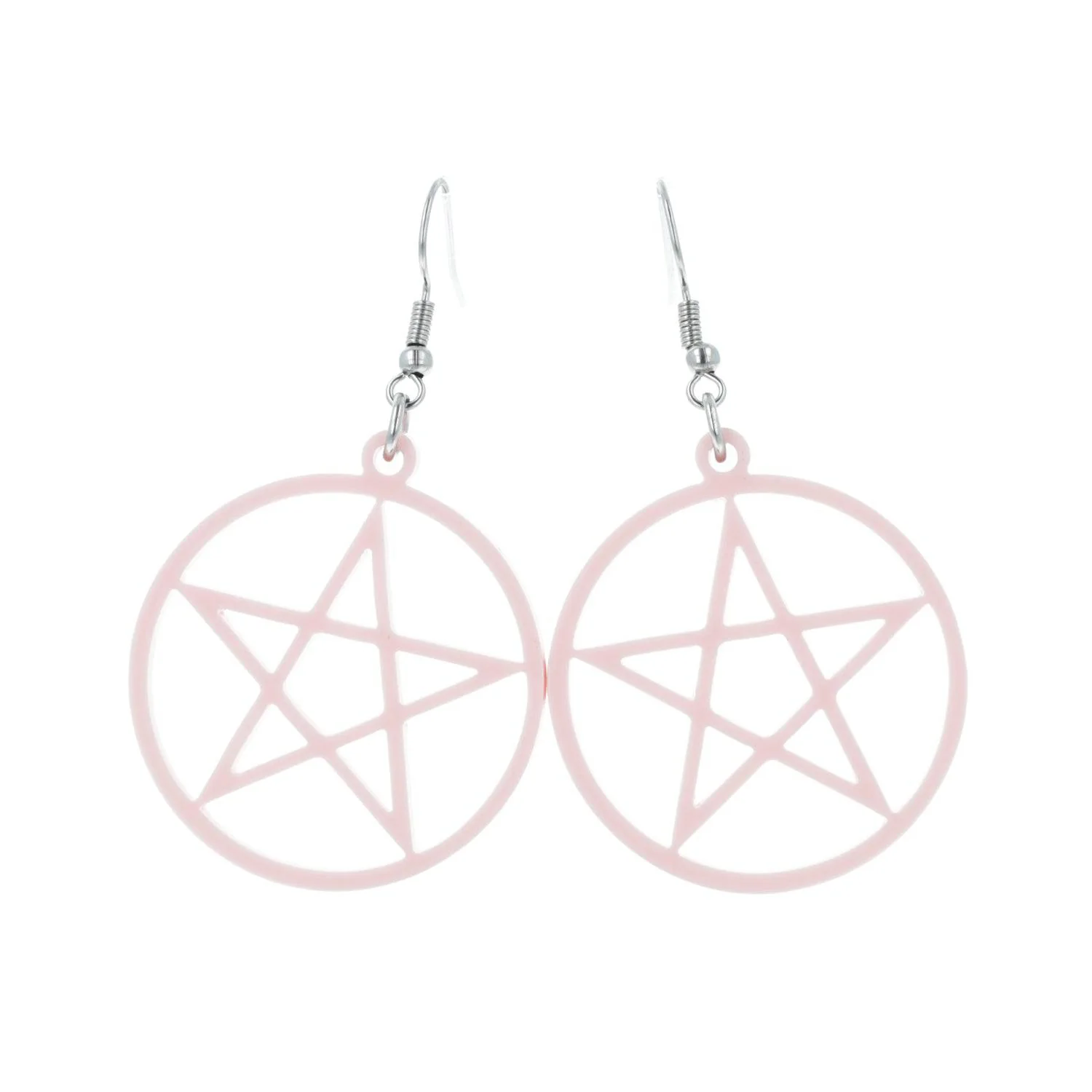 Pink Pentacle Earrings - Image 2