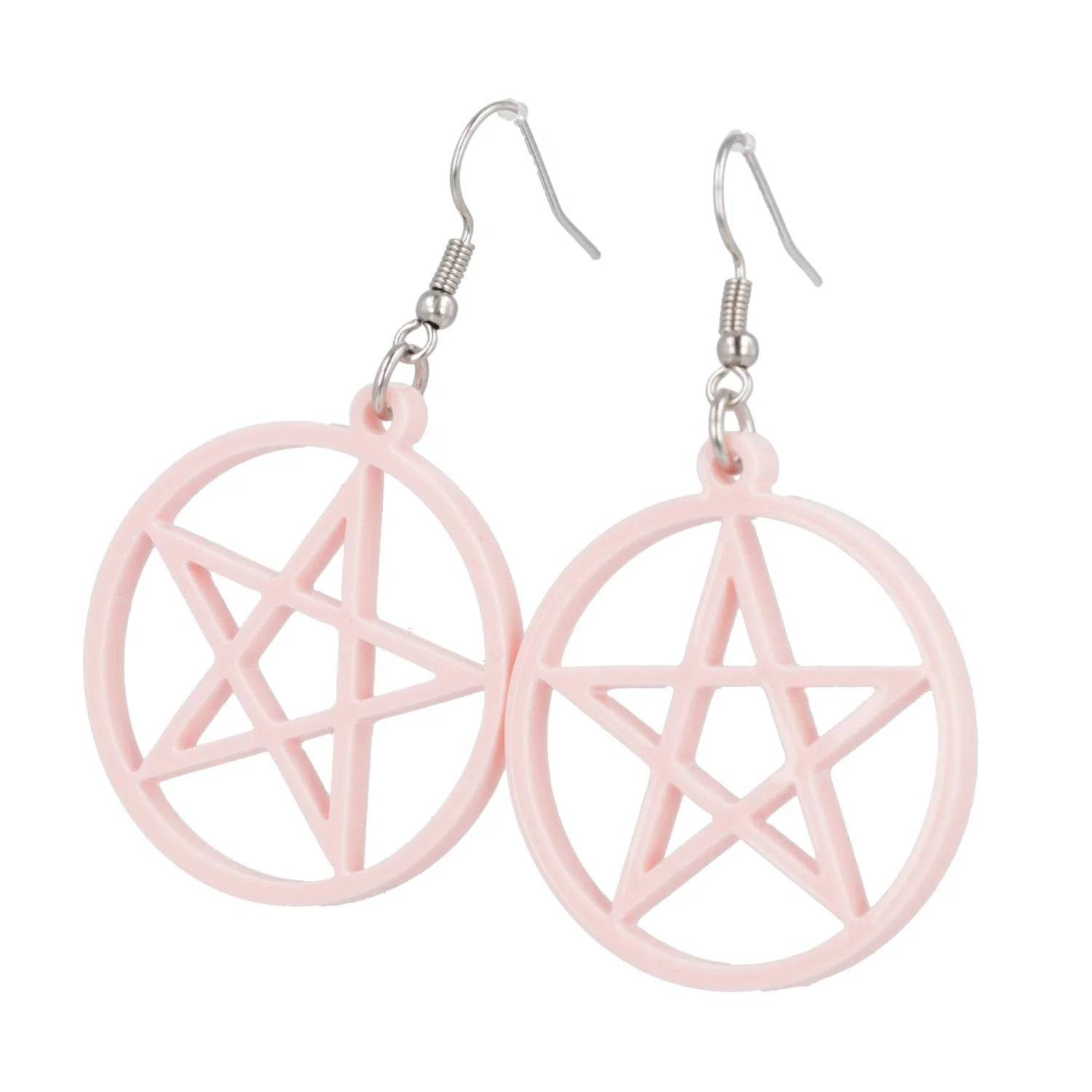 Pink Pentacle Earrings - Image 3