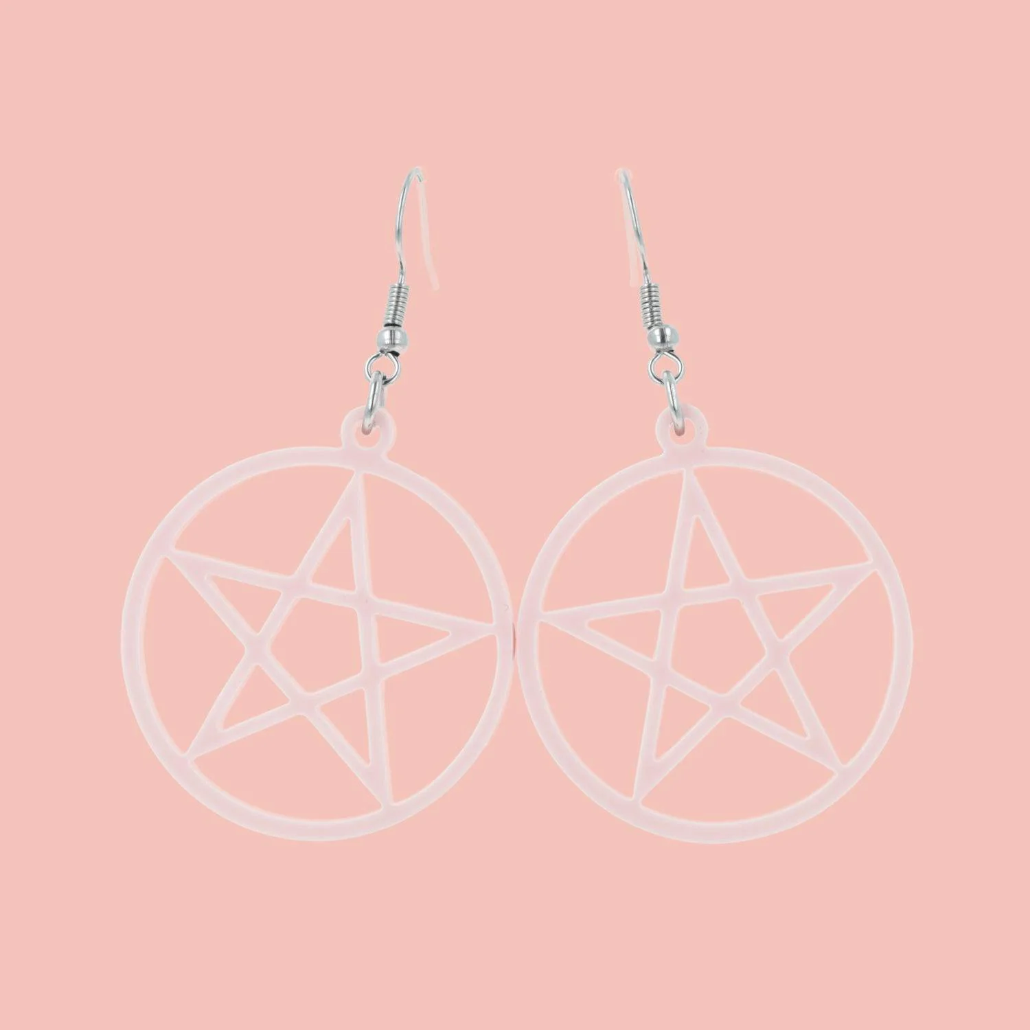 Pink Pentacle Earrings - Image 4