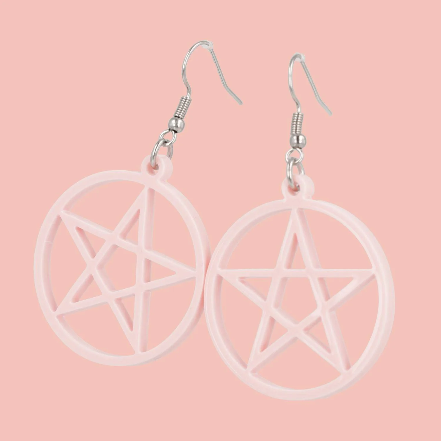 Pink Pentacle Earrings - Image 5