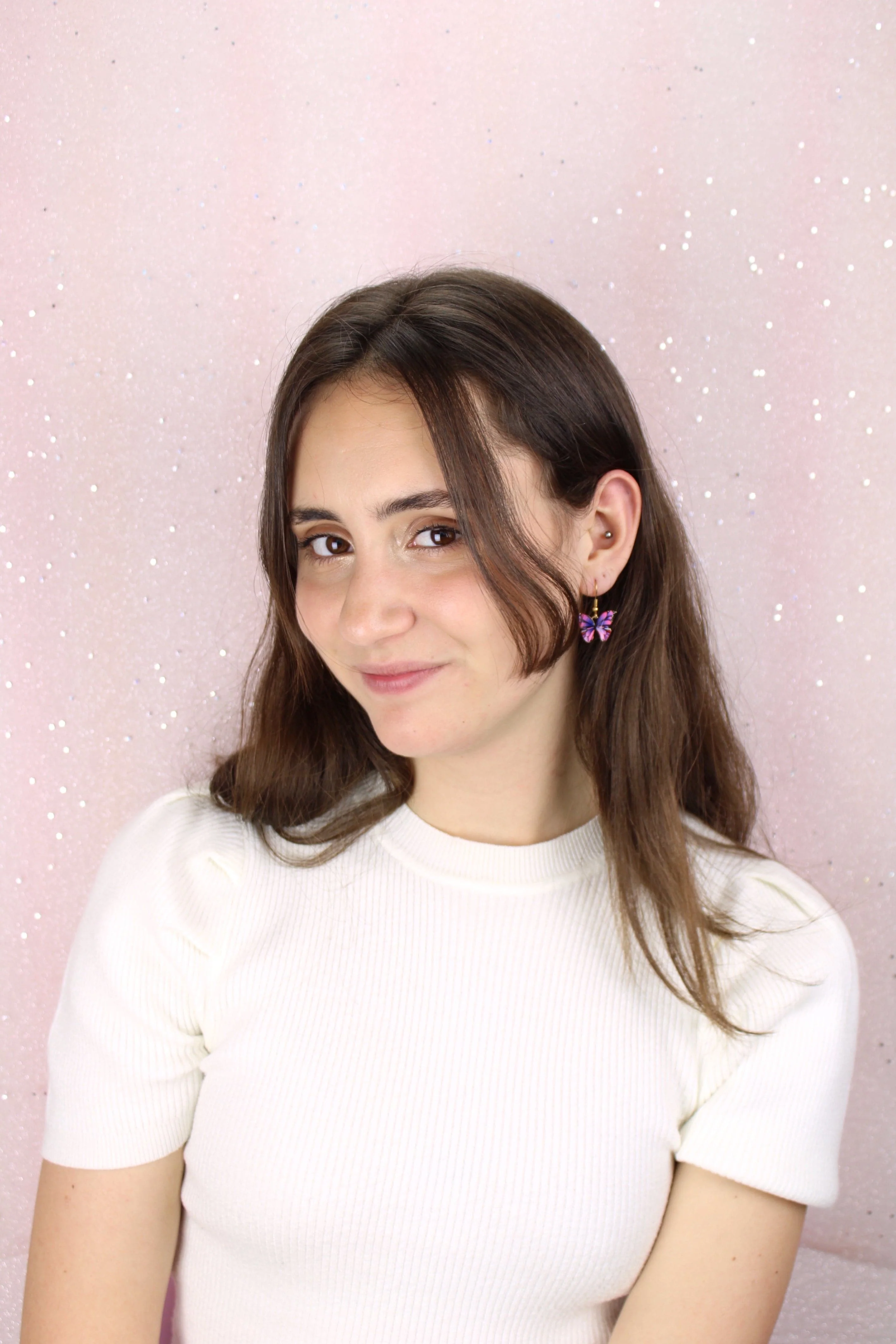 Pink & Purple Butterfly Earrings - Image 4