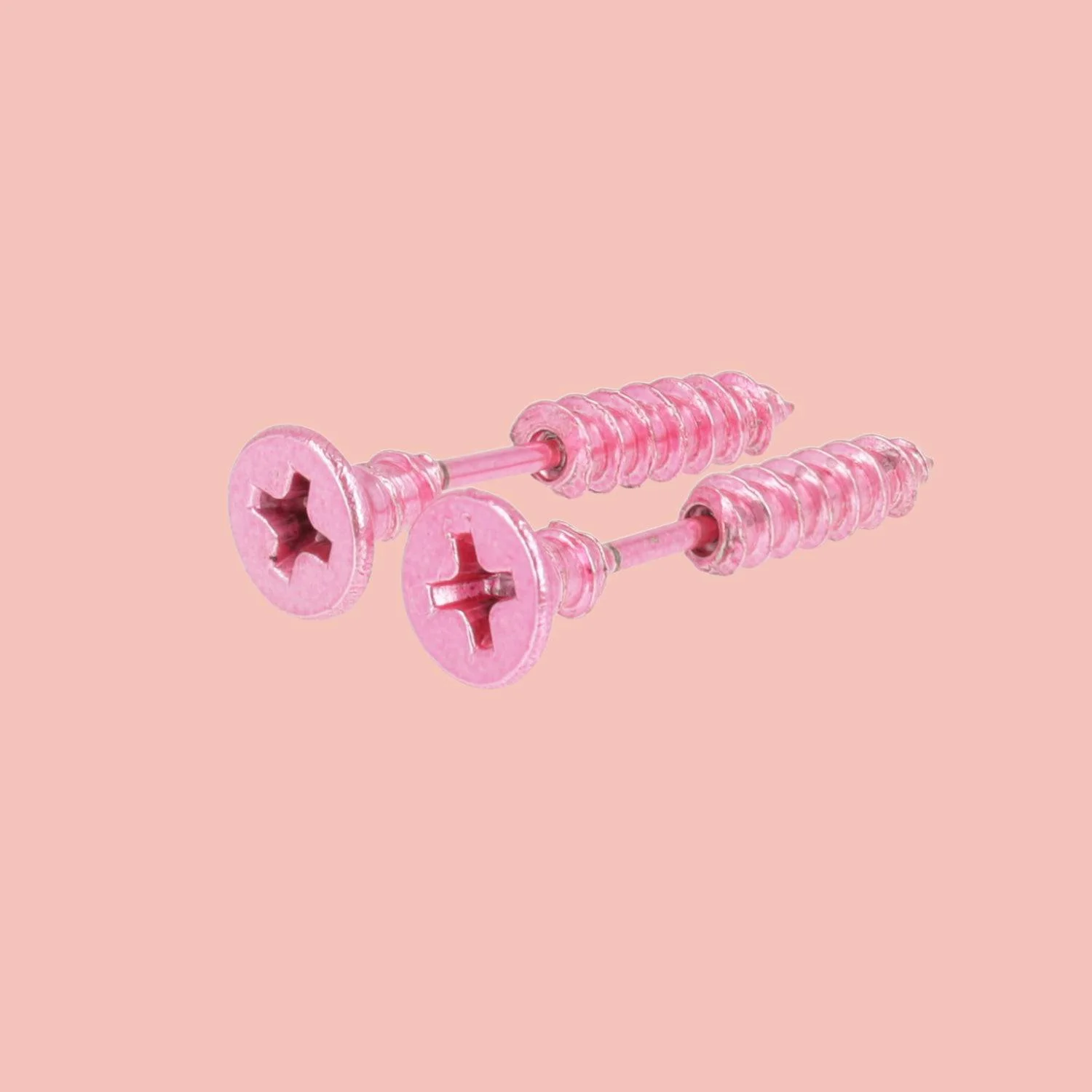 Pink Screw Earrings - Image 2