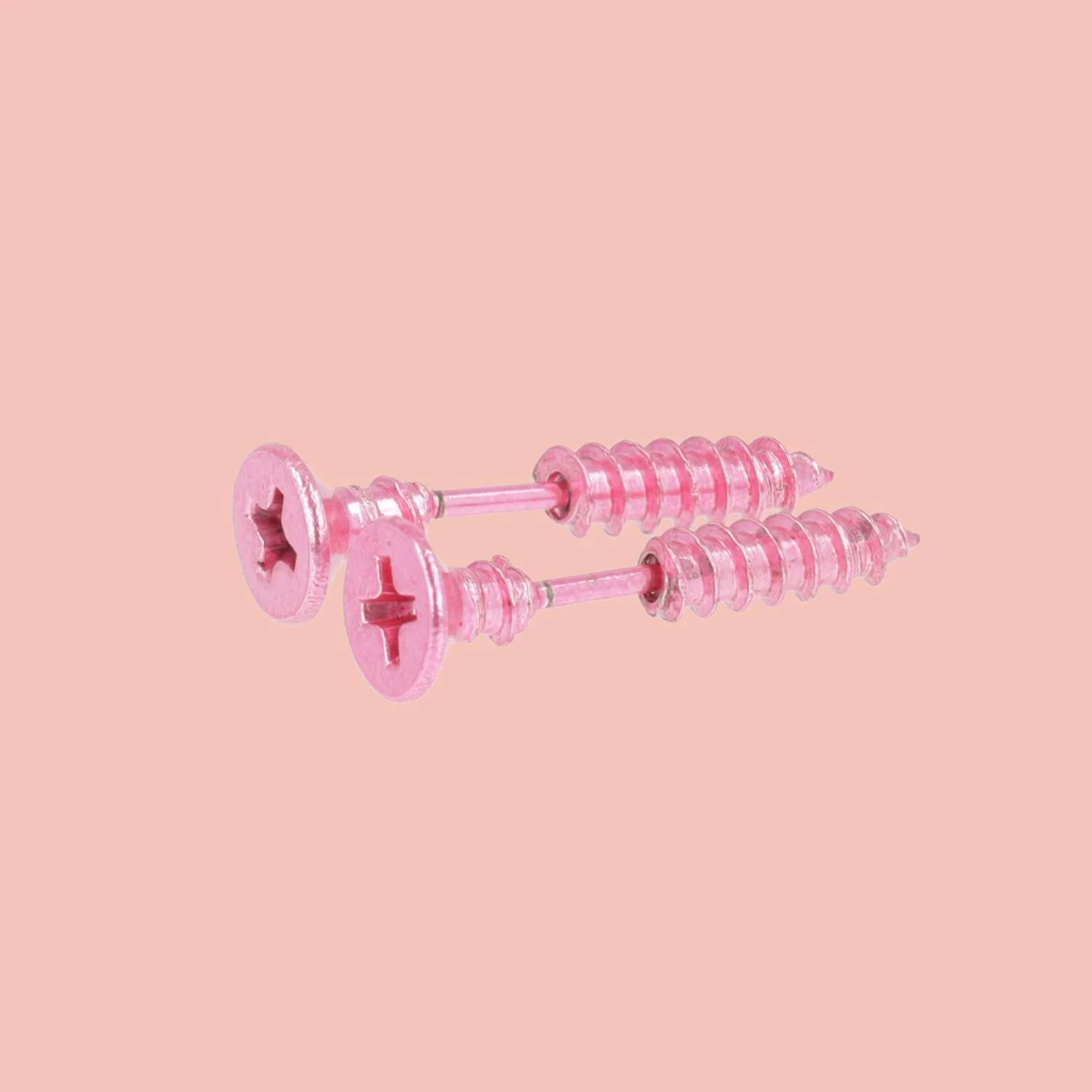 Pink Screw Earrings - Image 3