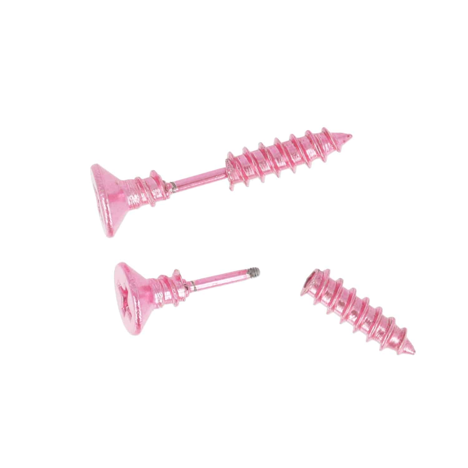 Pink Screw Earrings - Image 6