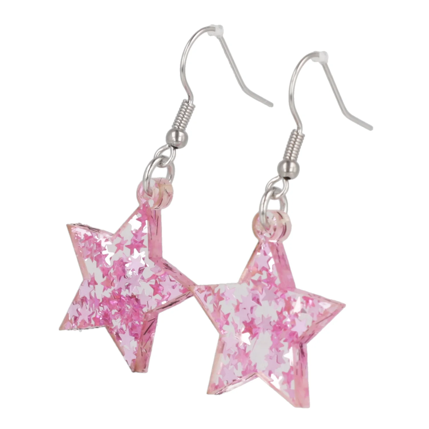 Pink Stellar Confetti Star Earrings - Image 3