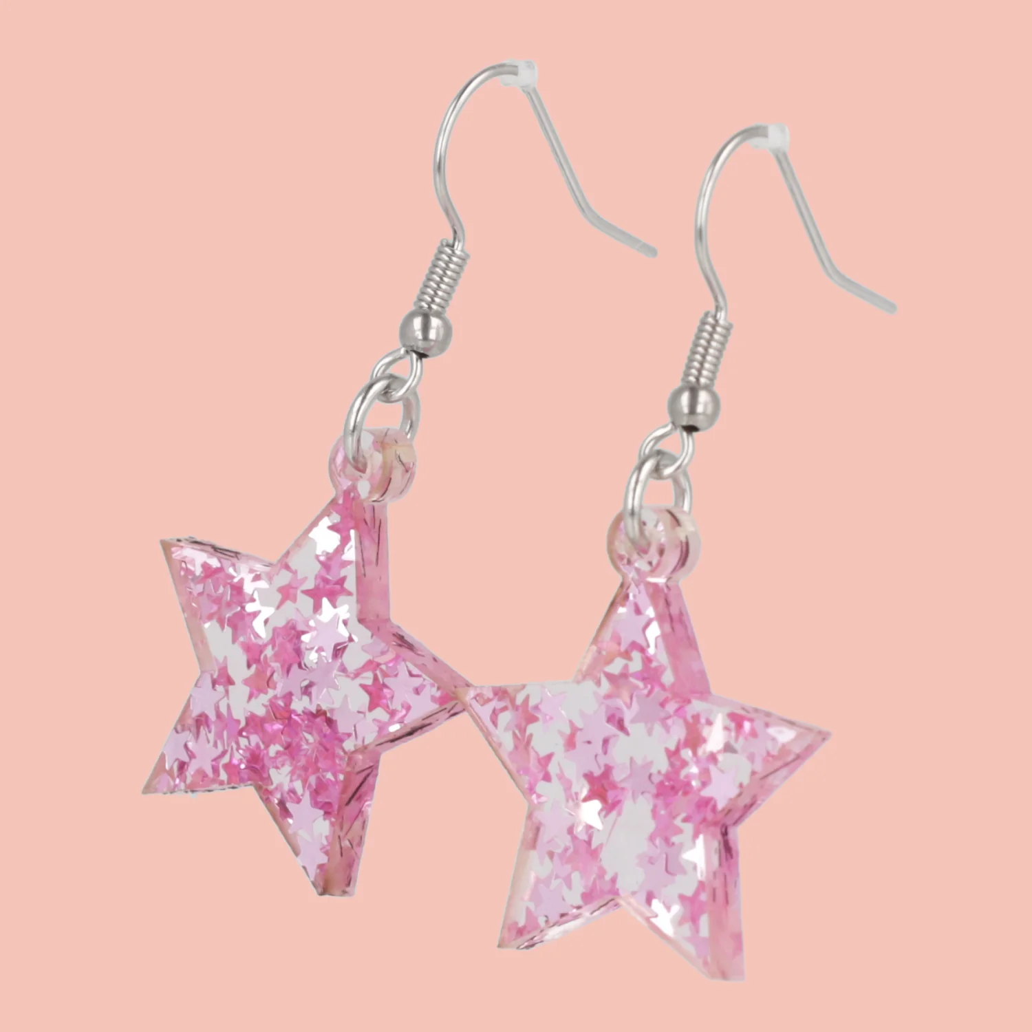 Pink Stellar Confetti Star Earrings - Image 6