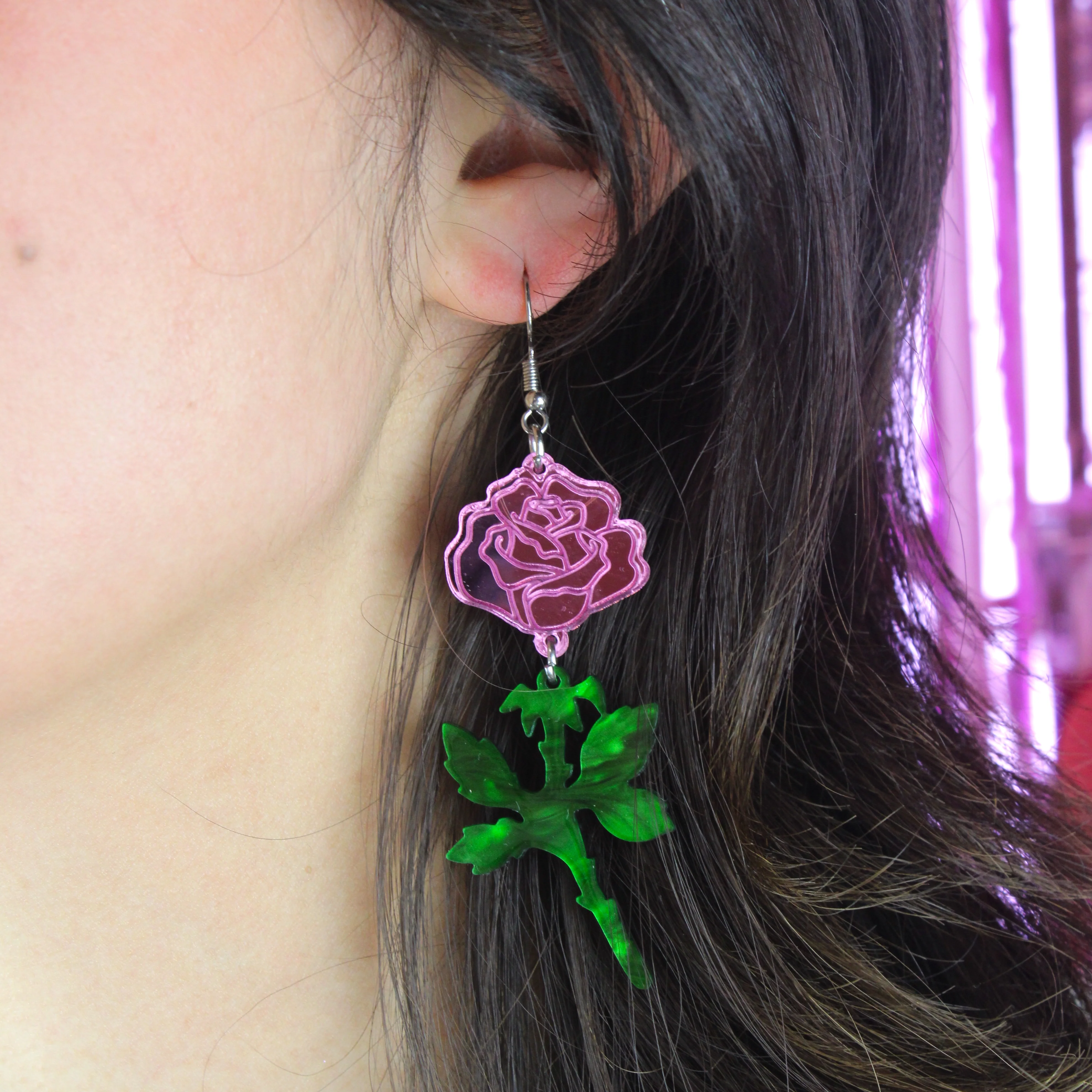 Pink Thorny for You Earrings - Image 2