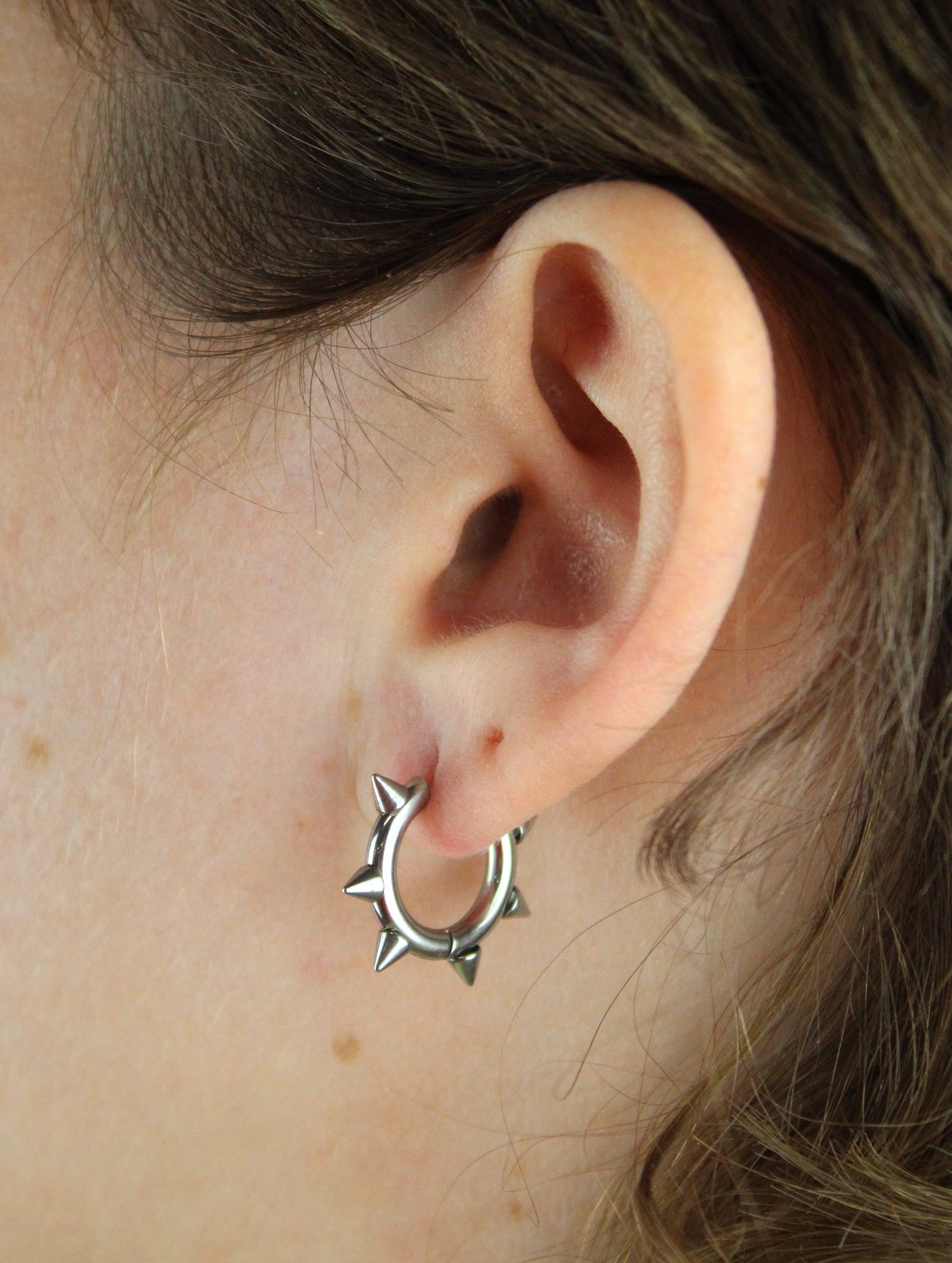 Punk-fection Spike Huggie Hoop Earrings - Image 2