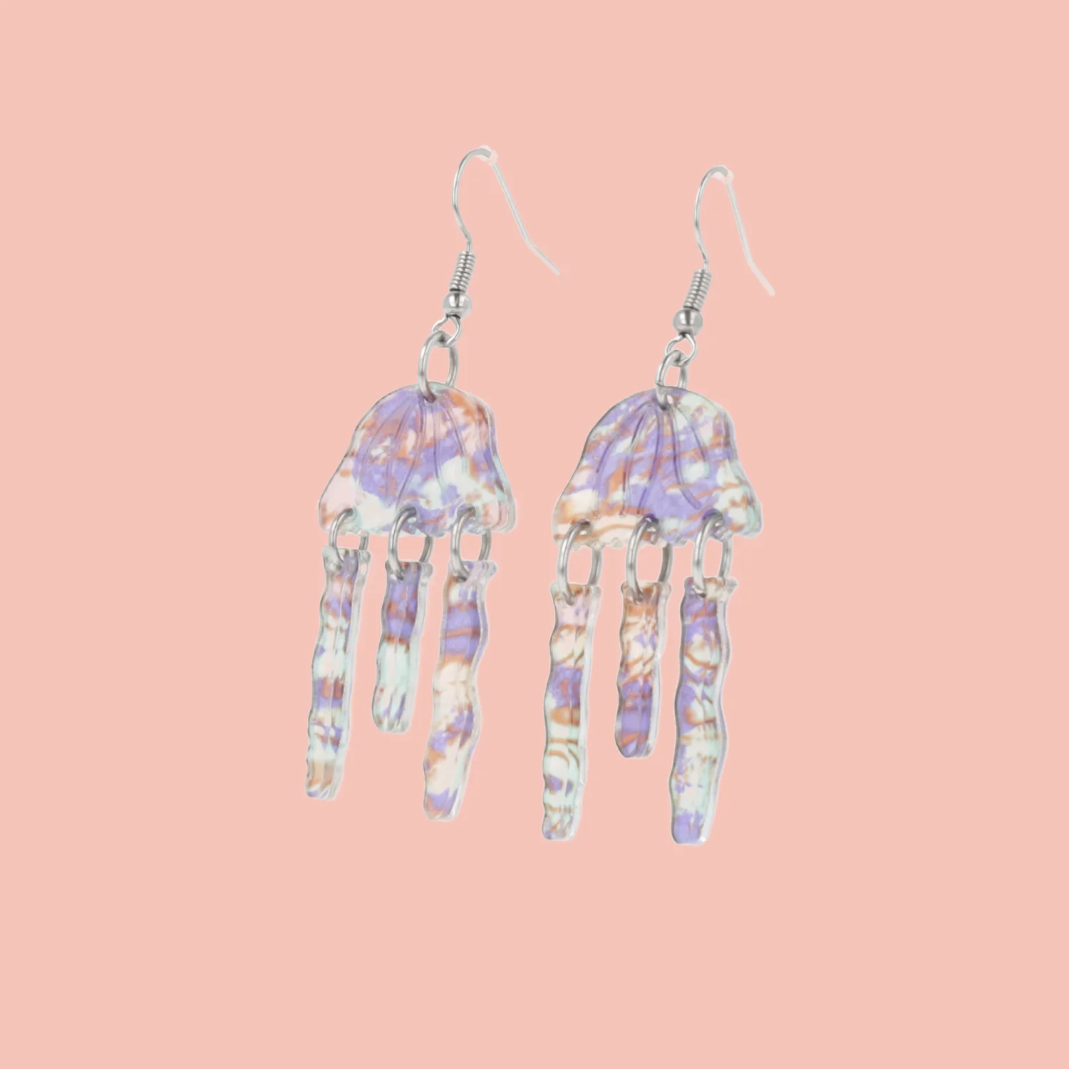 Purple Abalone Jellyfish Earrings - Image 3