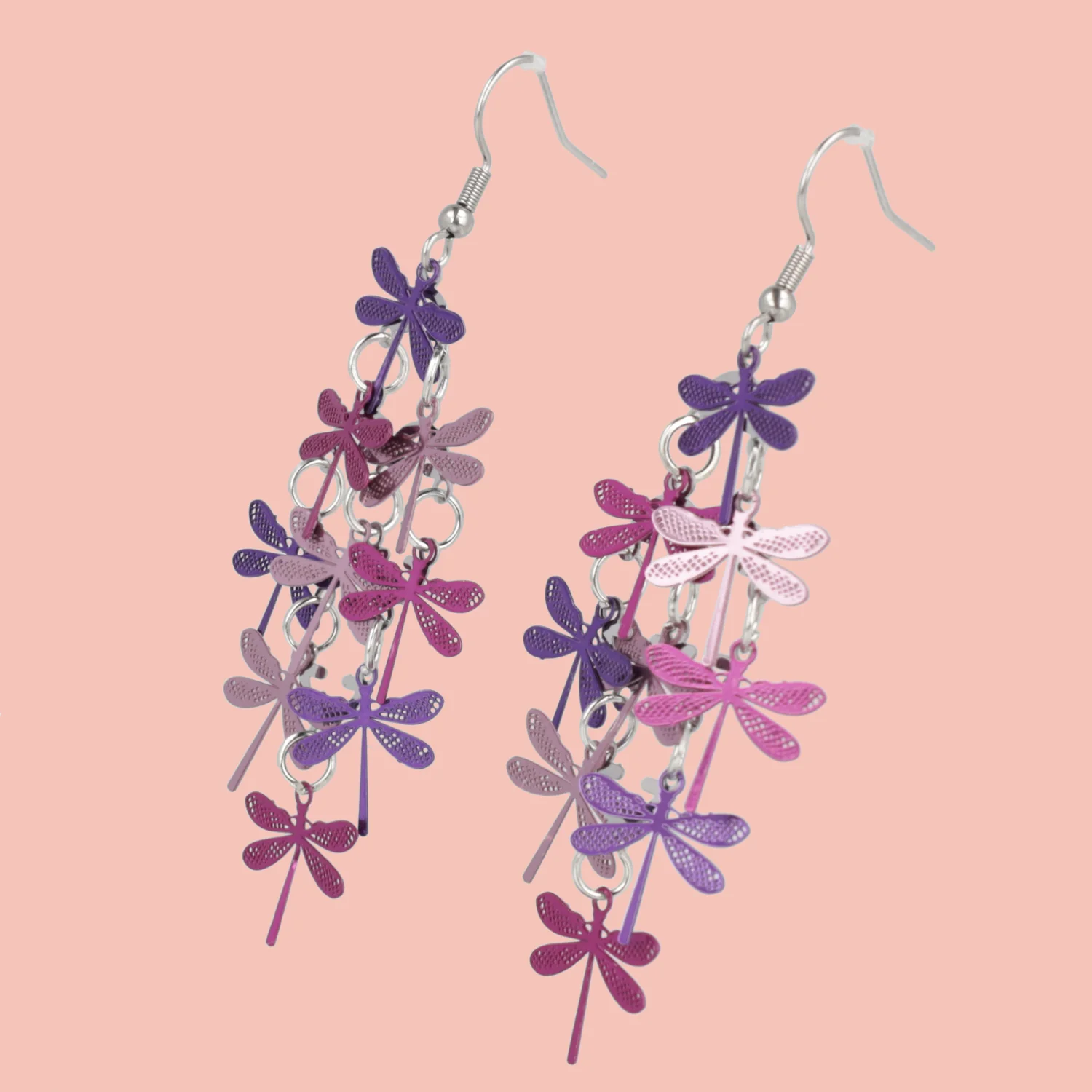 Purple Dragonfly Earrings - Image 2