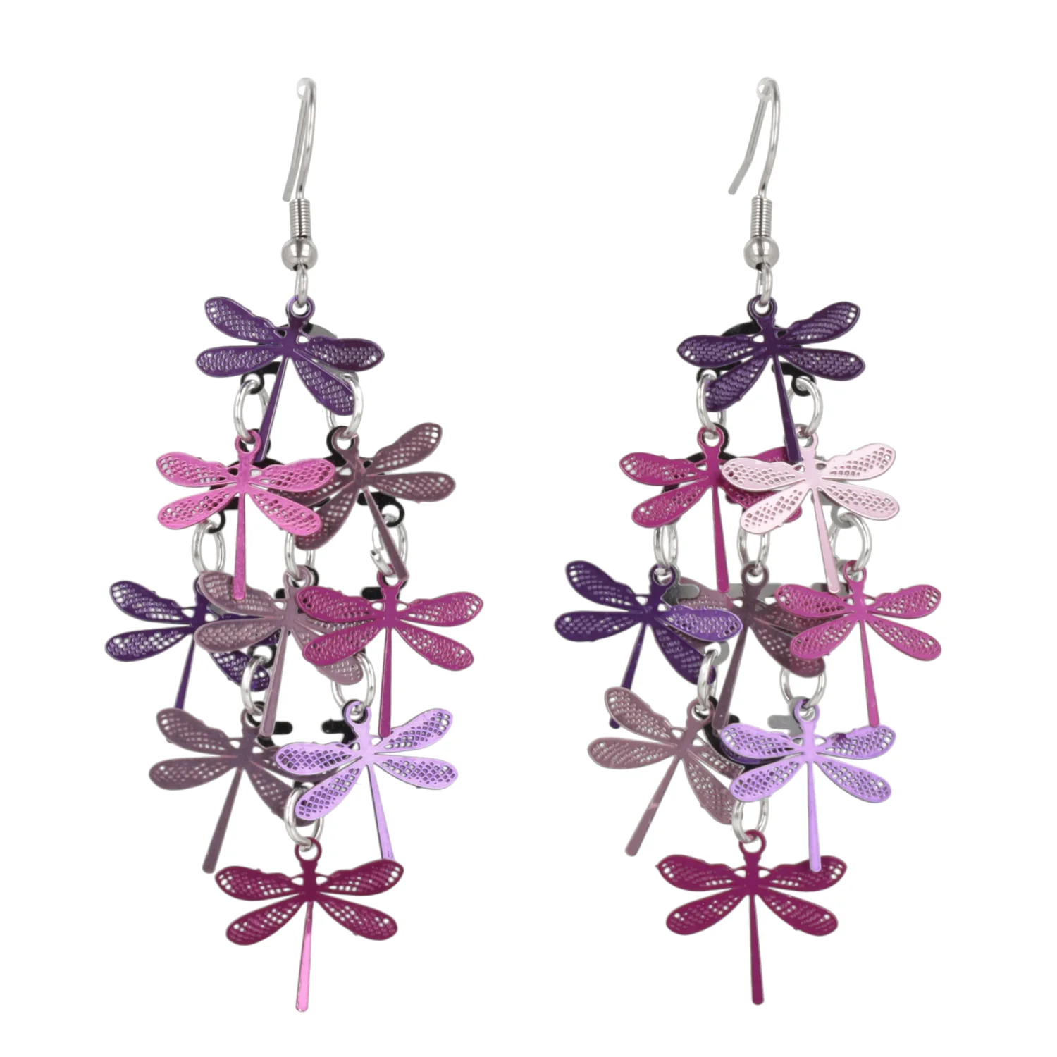 Purple Dragonfly Earrings - Image 3