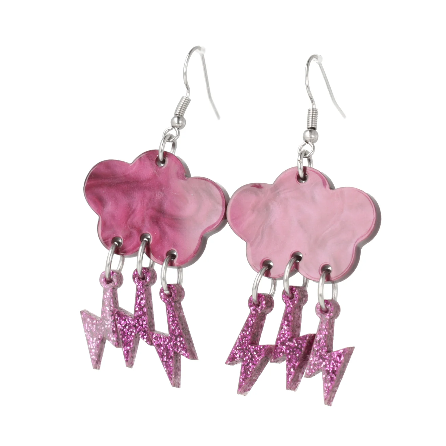 Purple Glitter Acid Lightning Earrings - Image 7