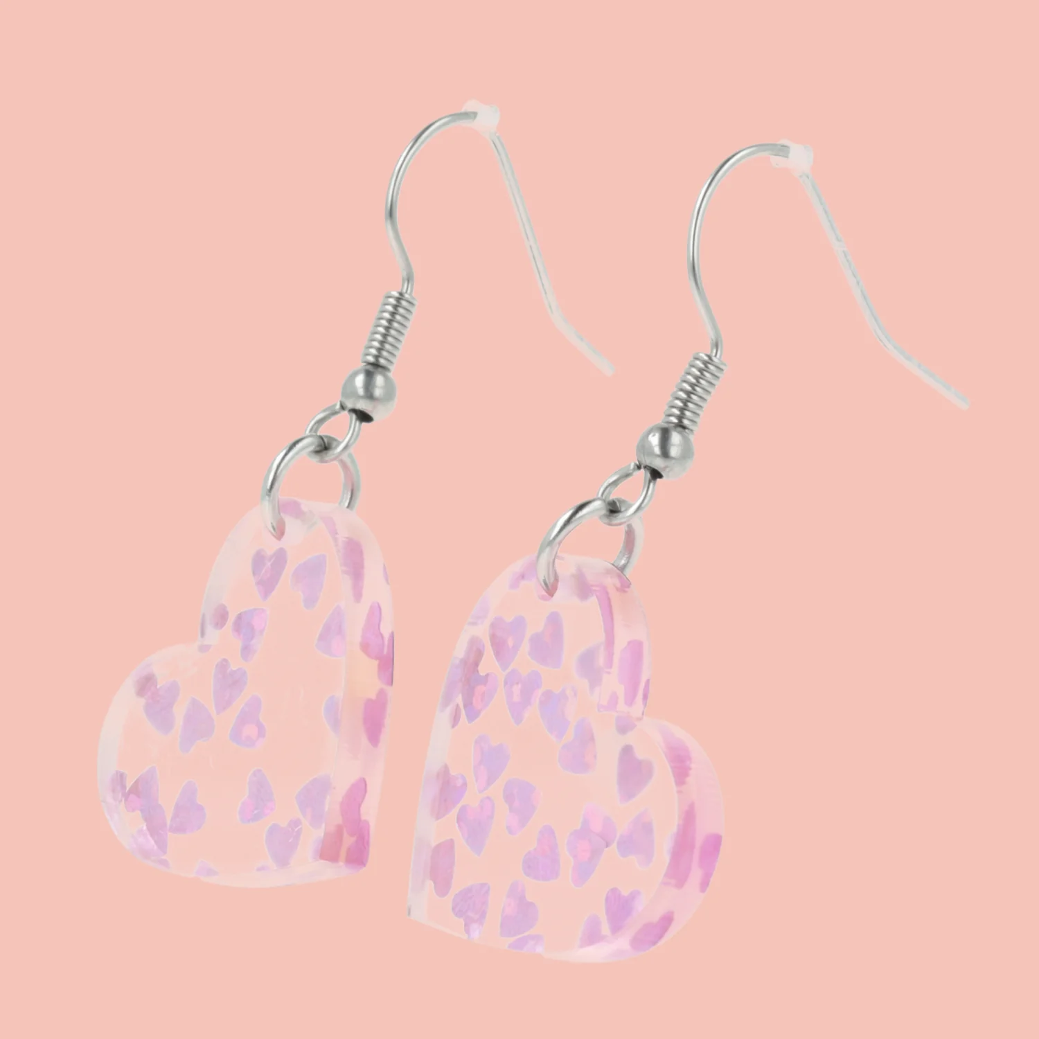Purple Hearts Confetti Earrings - Image 2