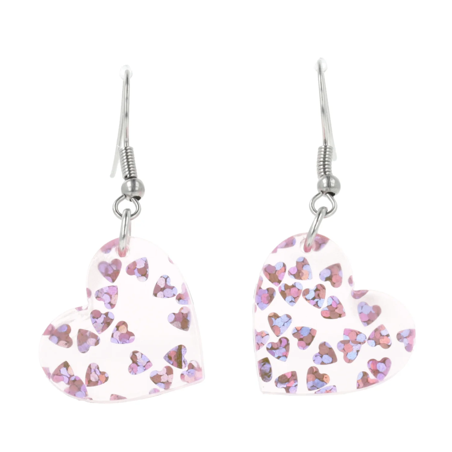 Purple Hearts Confetti Earrings - Image 3