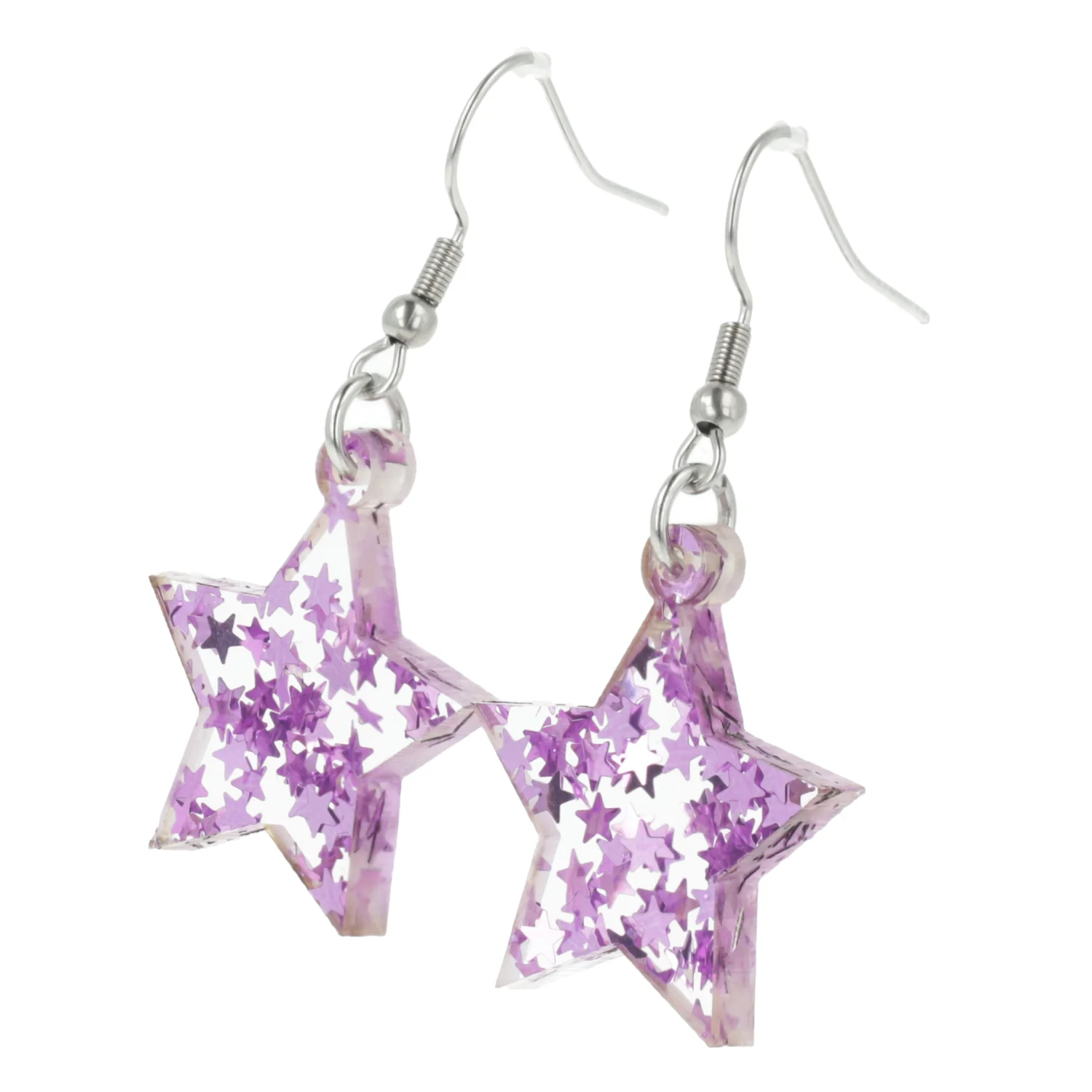 Purple Stellar Confetti Star Earrings - Image 4