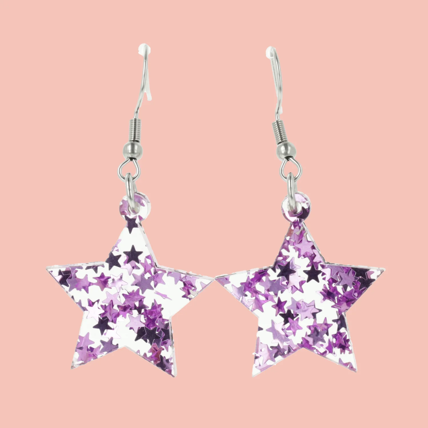 Purple Stellar Confetti Star Earrings - Image 6