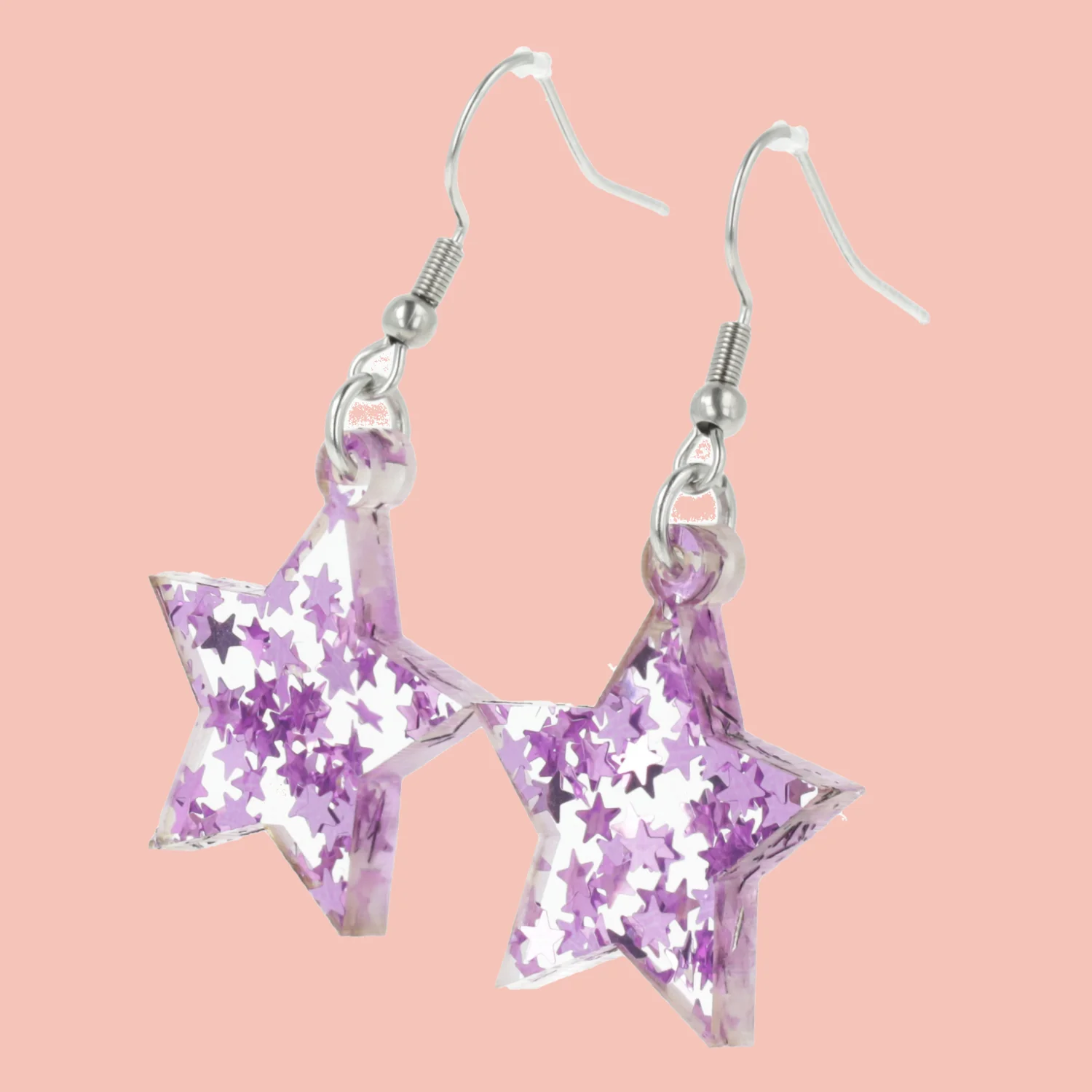 Purple Stellar Confetti Star Earrings - Image 7