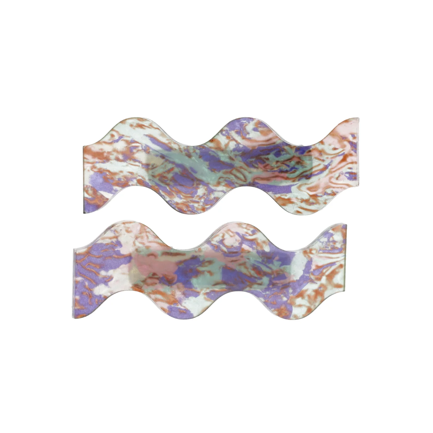 Purple Wavy Abalone Hair Clips - Image 2