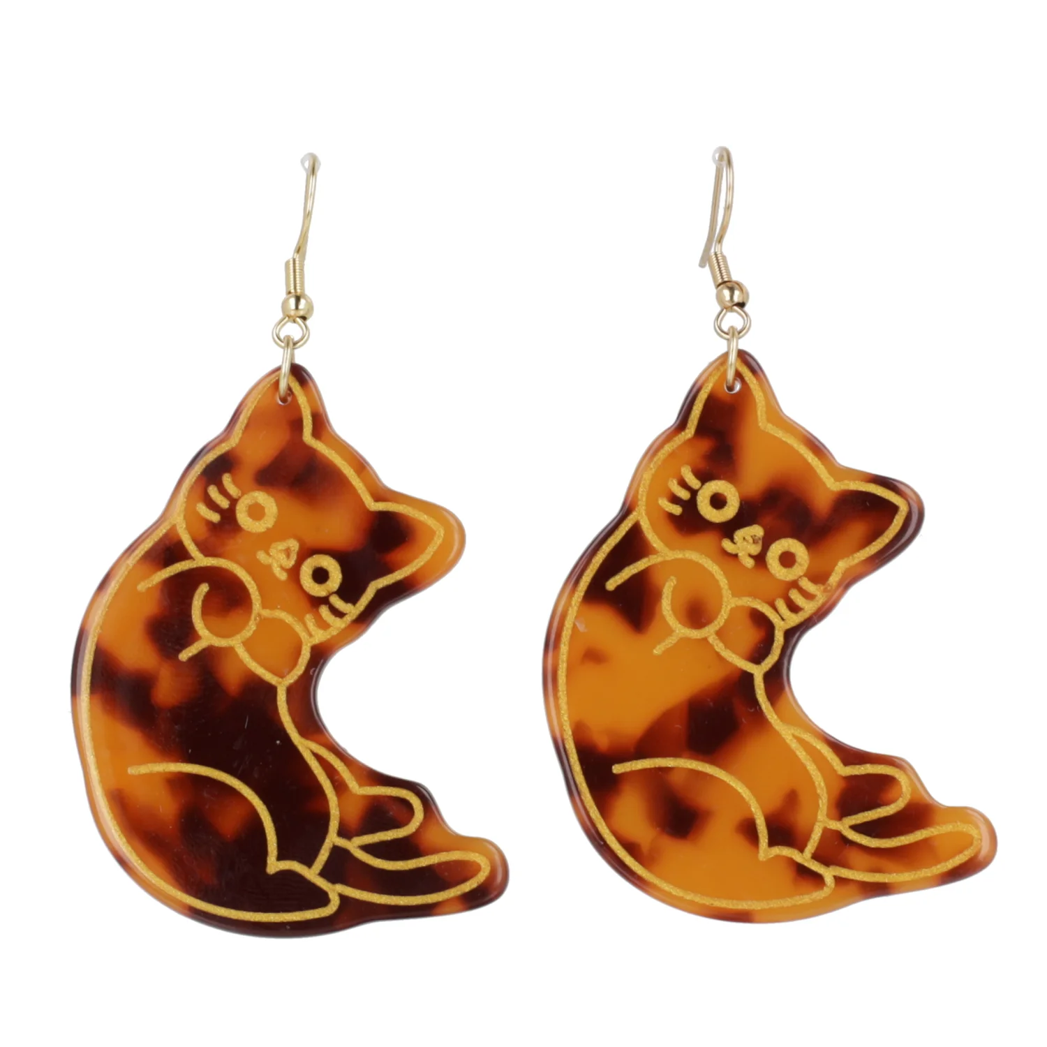 Purr-fectly Adorable Tortie Cat Earrings - Image 3