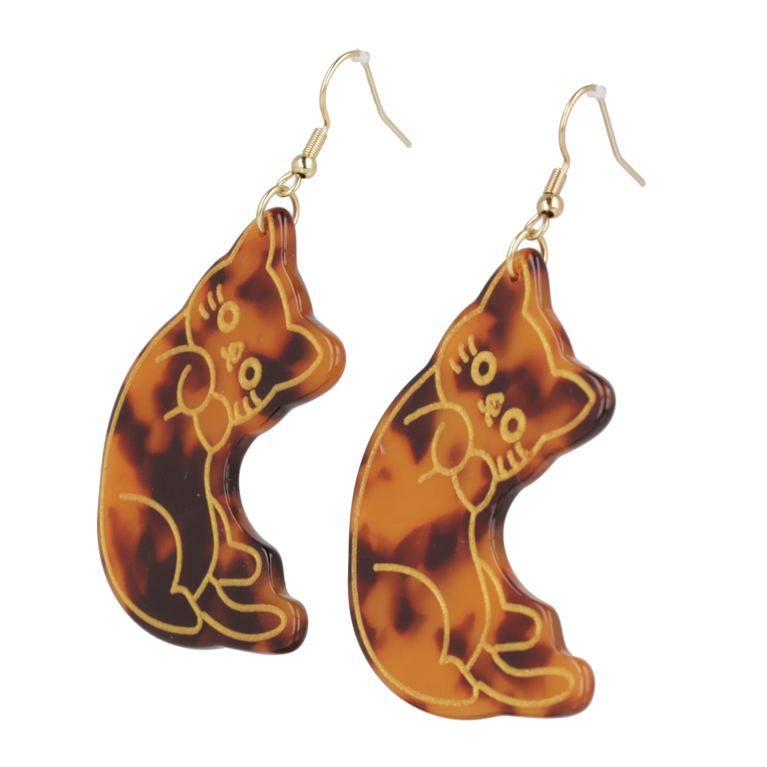 Purr-fectly Adorable Tortie Cat Earrings - Image 4