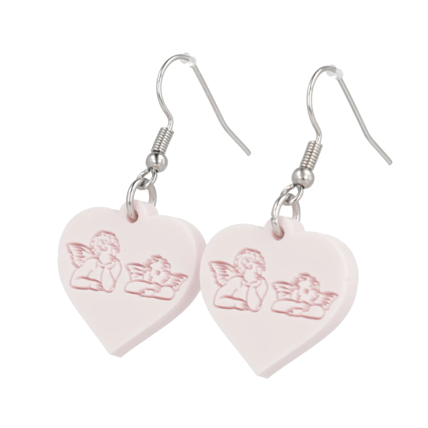 Raphael's Angels Heart Earrings - Marshmallow Pink - Image 5