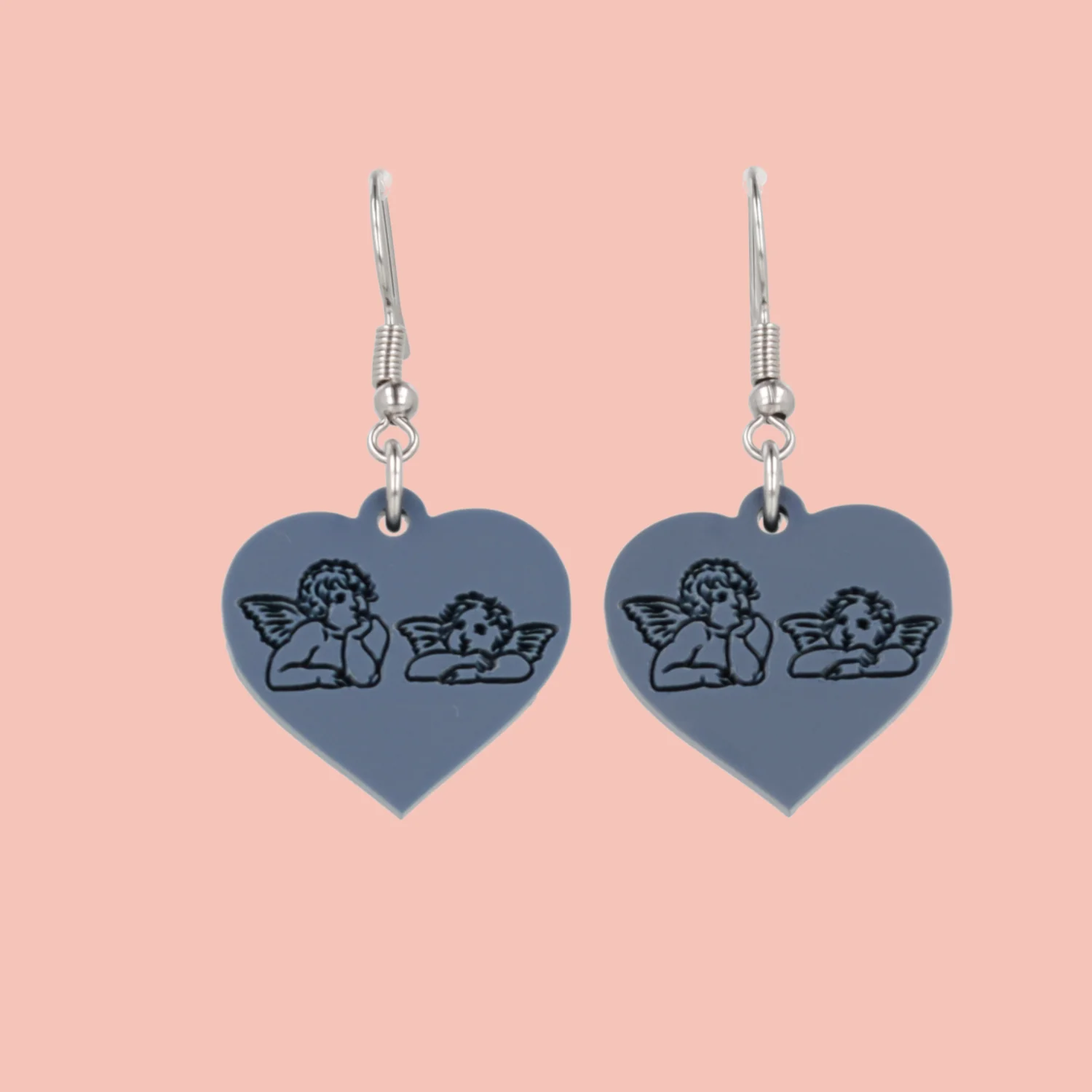 Raphael's Angels Heart Earrings - Midnight Blue - Image 2