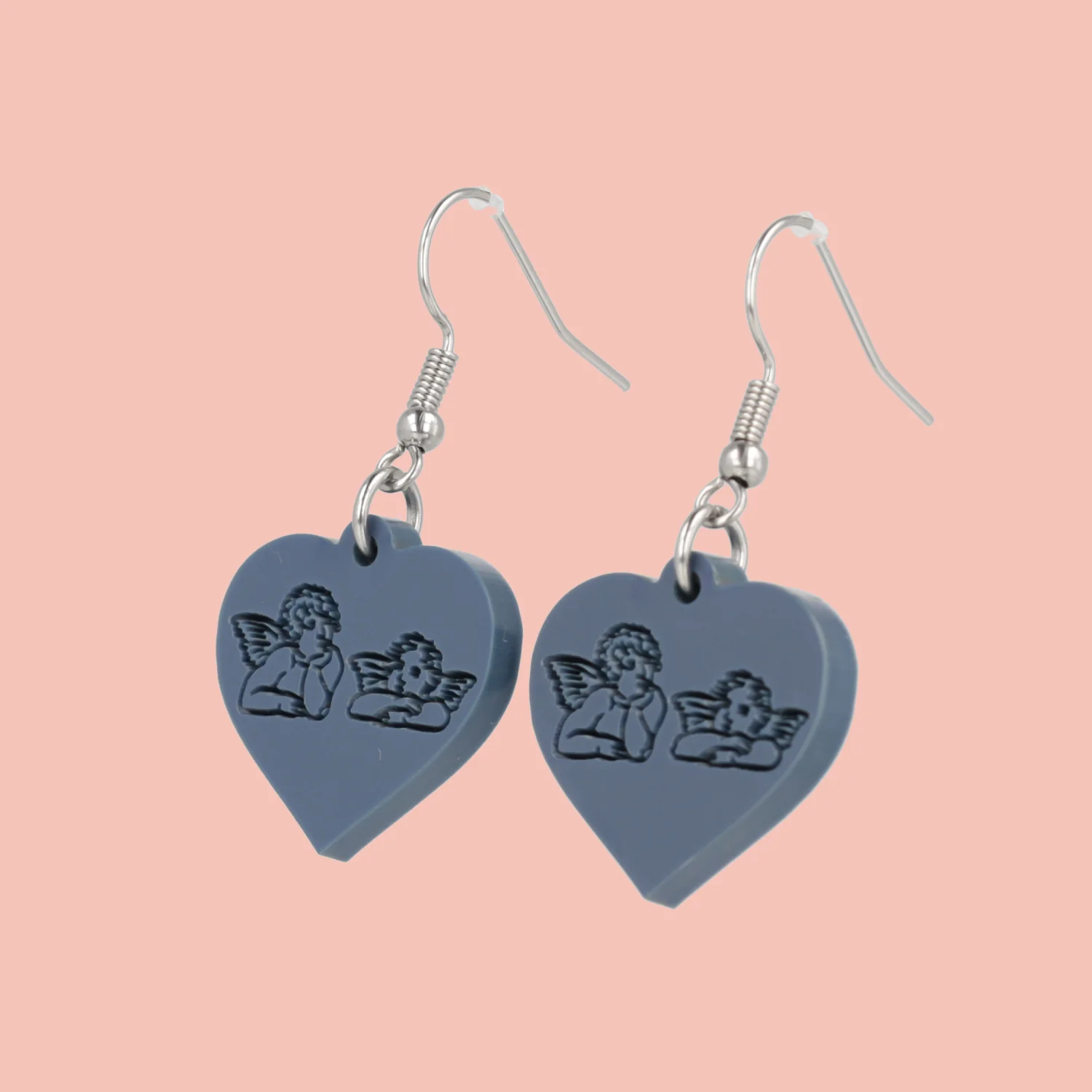 Raphael's Angels Heart Earrings - Midnight Blue - Image 4
