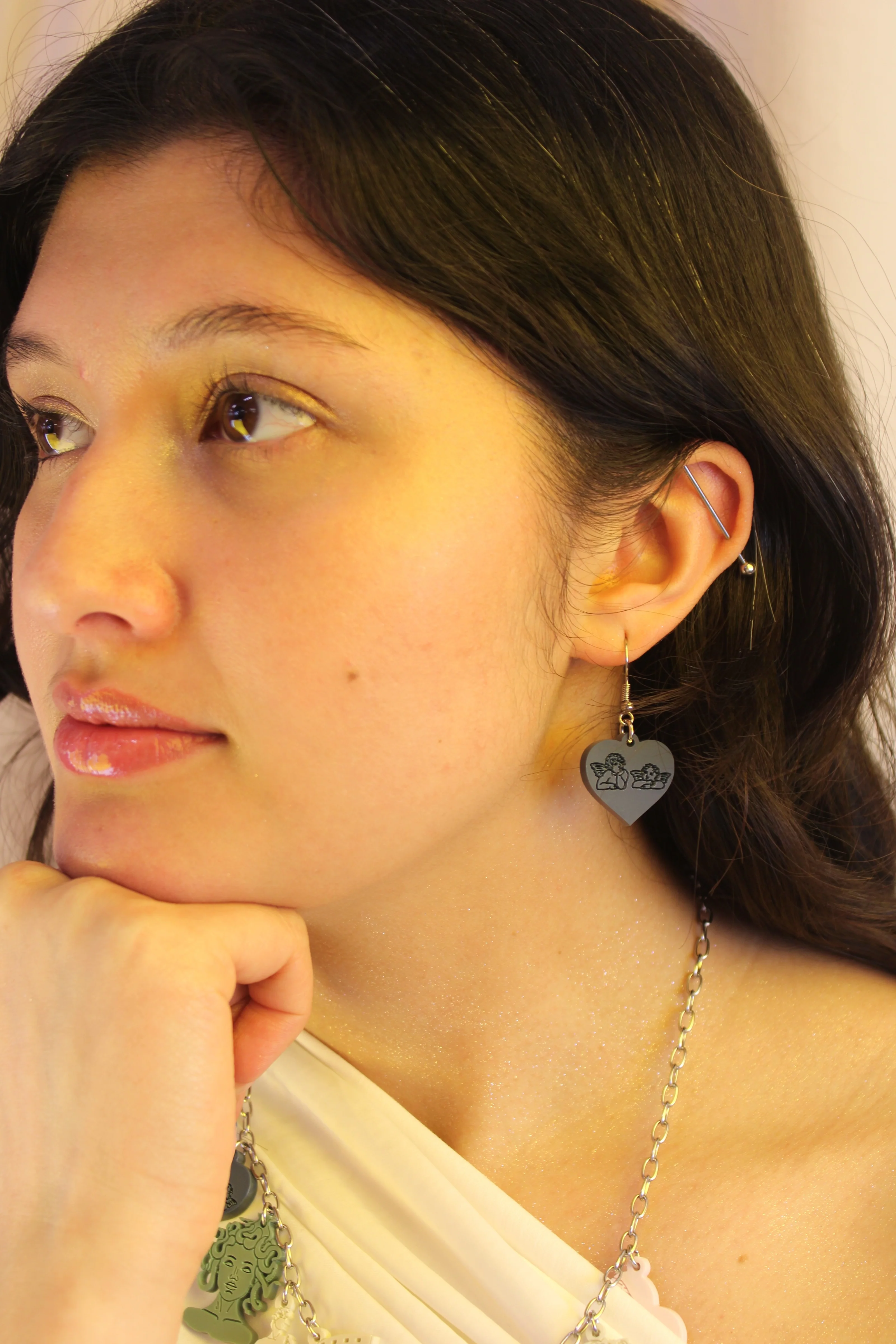 Raphael's Angels Heart Earrings - Midnight Blue - Image 5