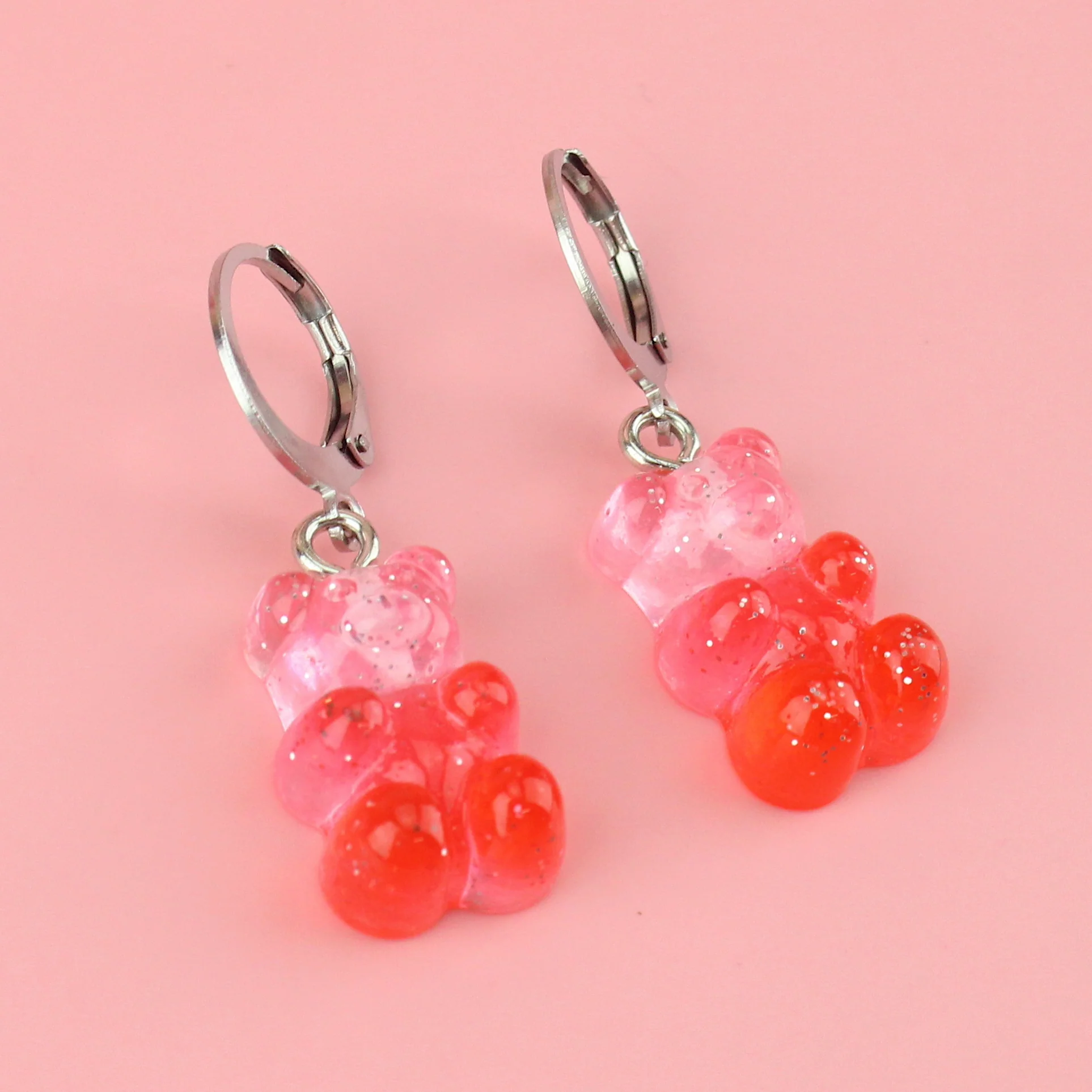 Raspberry and Strawberry Gummy Bear Earrings - Image 2