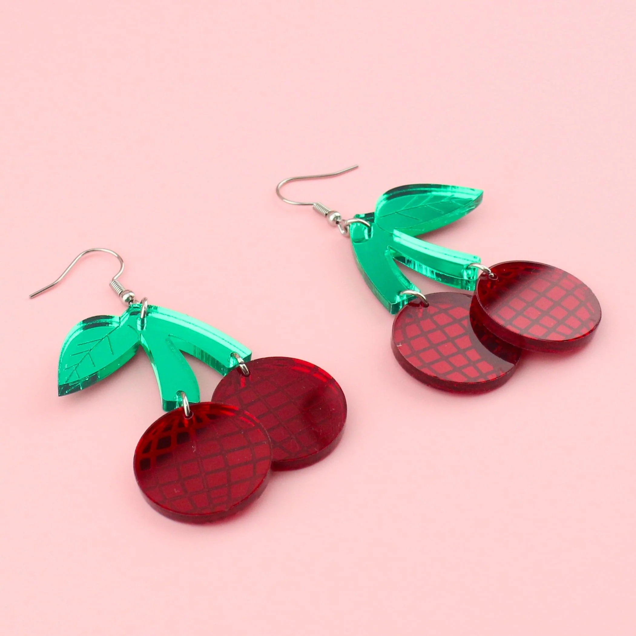 Red Disco Cherry Earrings - Image 5