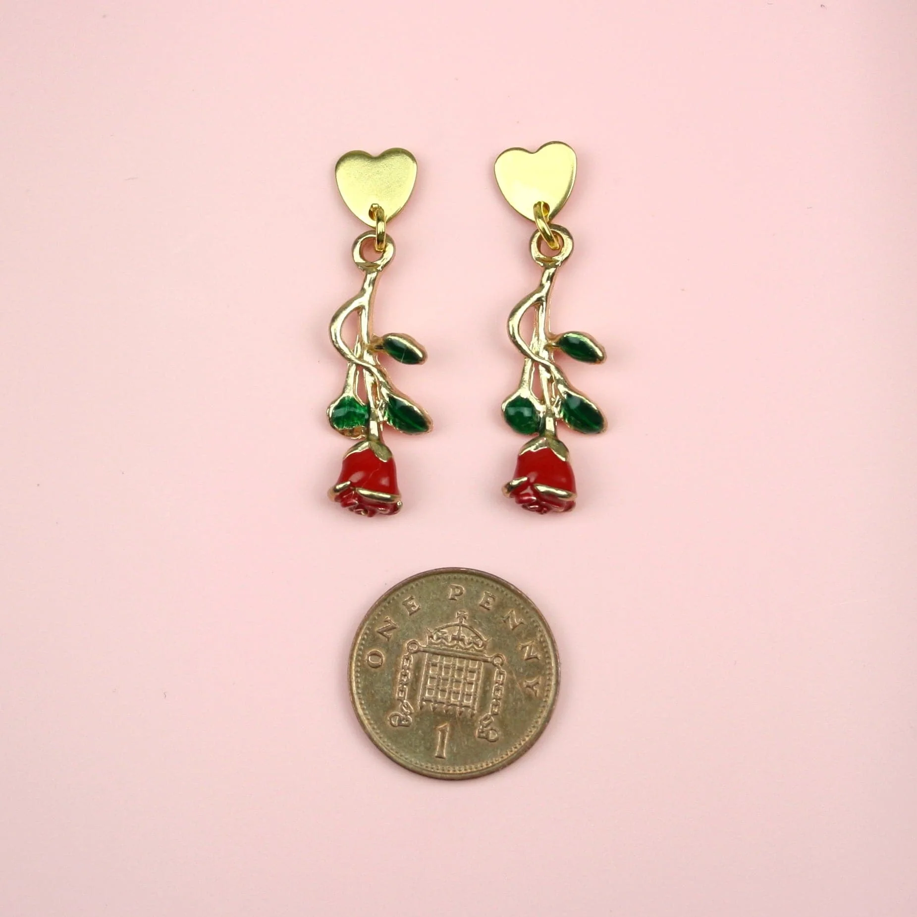 Red Enchanted Rose Earrings - Image 6