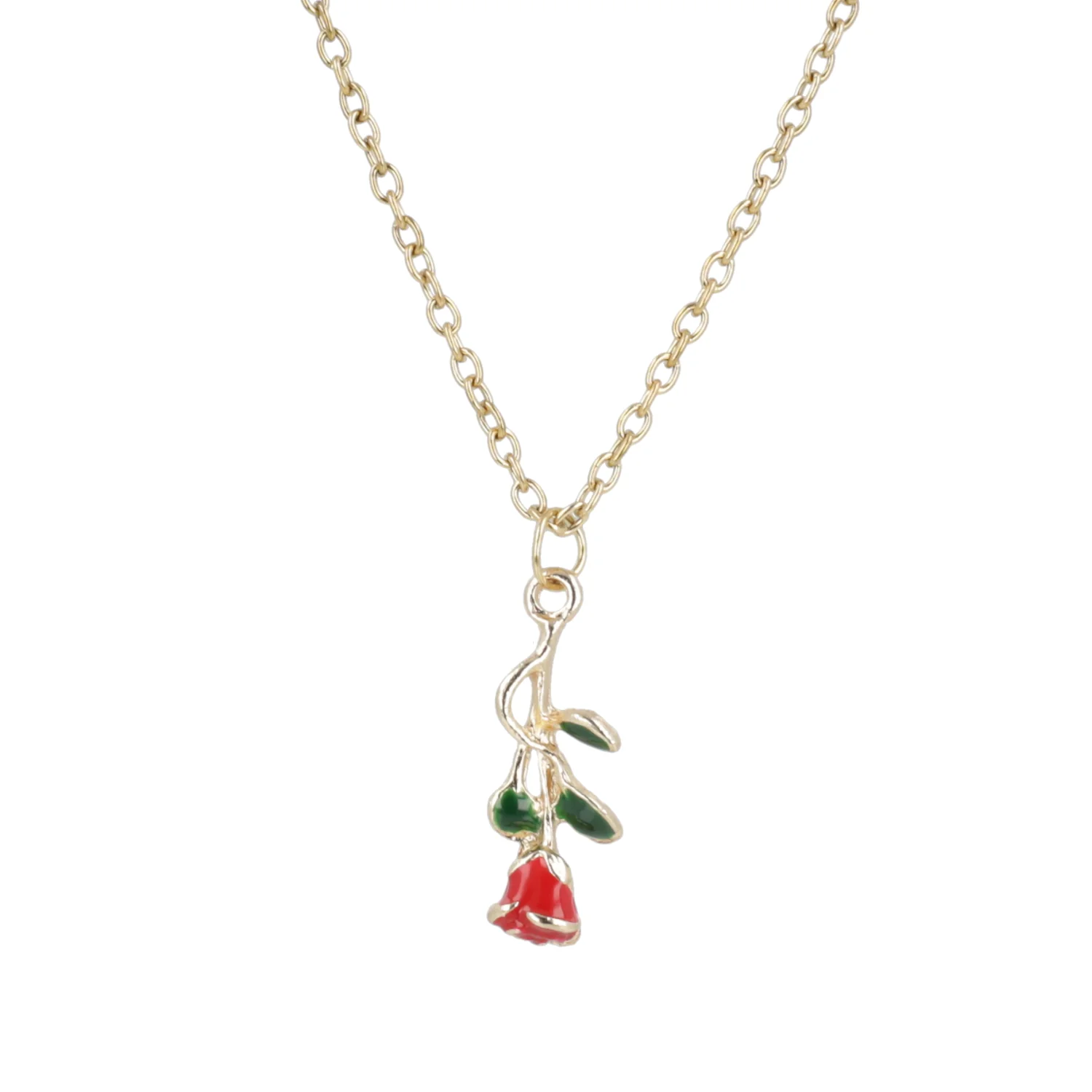Red Enchanted Rose Necklace - Image 4