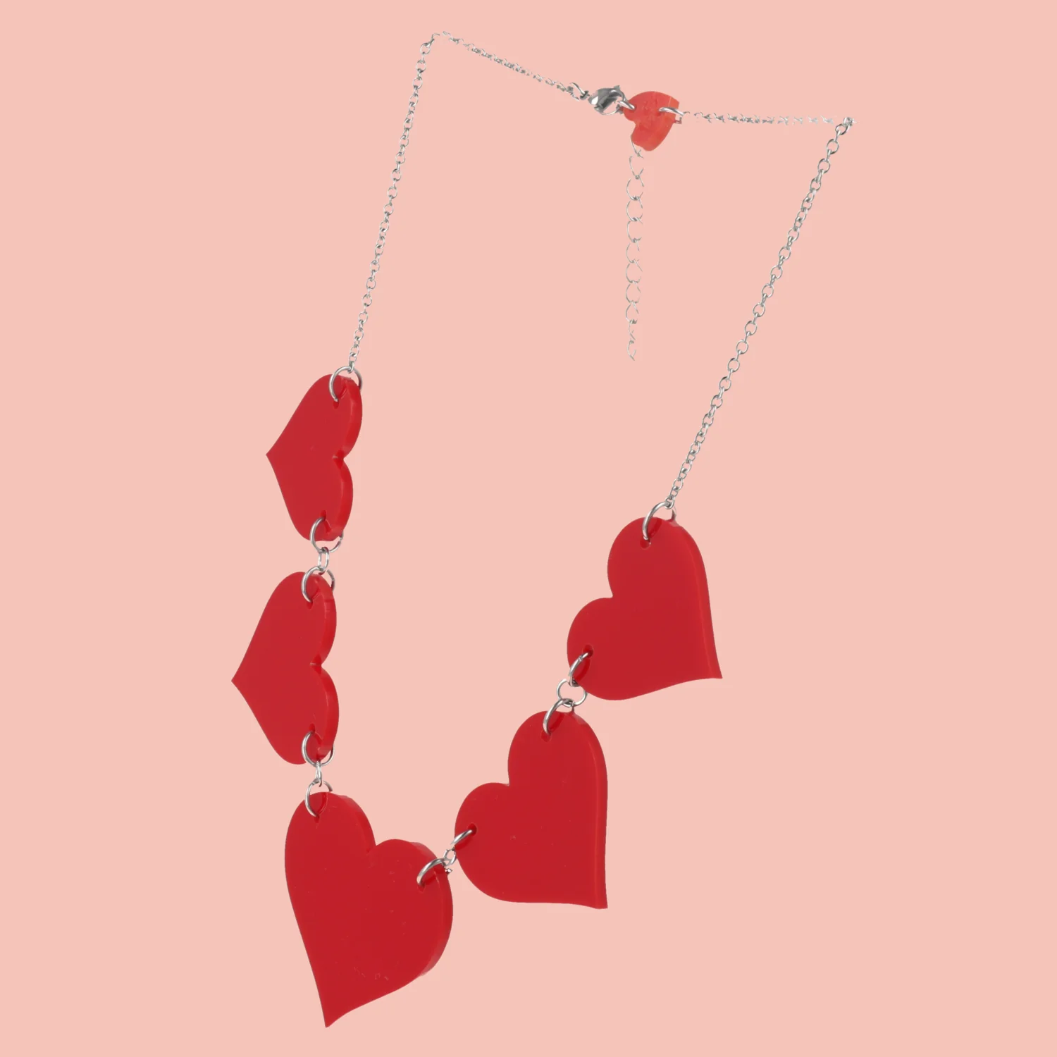 Red Heart Collar Necklace - Image 3